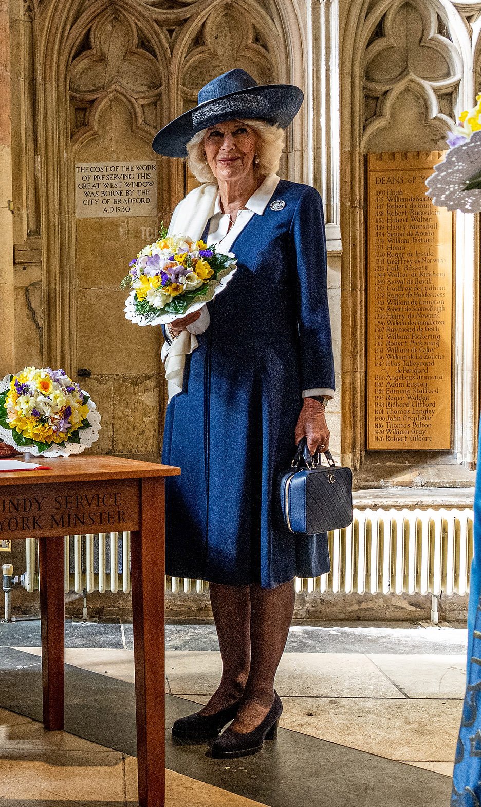 Queen Camilla attends the Royal Maundy service at York Minster on April 6, 2023 (Charlotte Graham - WPA Pool/Getty Images)