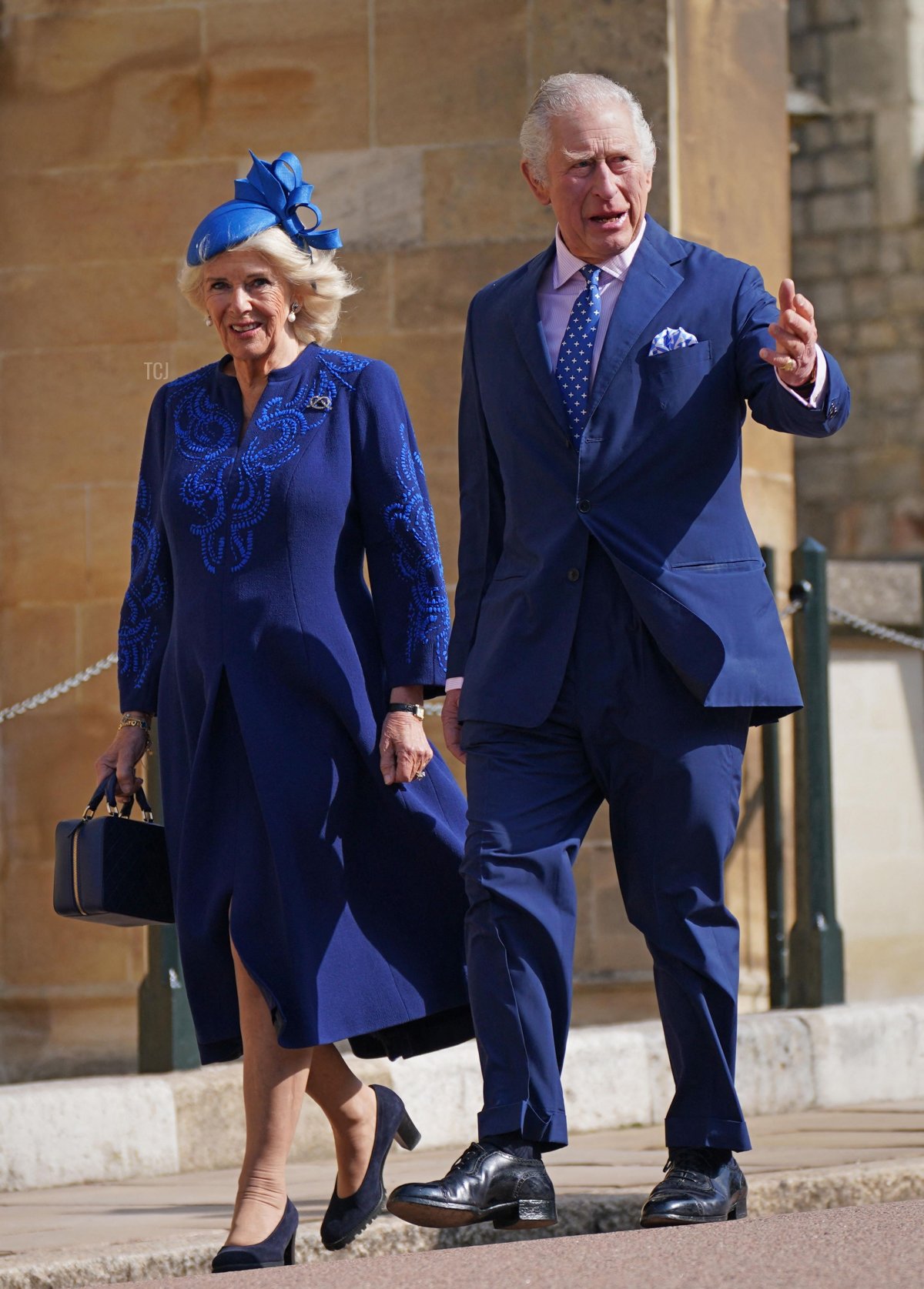 King Charles III and Queen Camilla attend the Easter Matins Service at Windsor Castle on April 9, 2023 in Windsor, England (Yui Mok - WPA Pool/Getty Images)