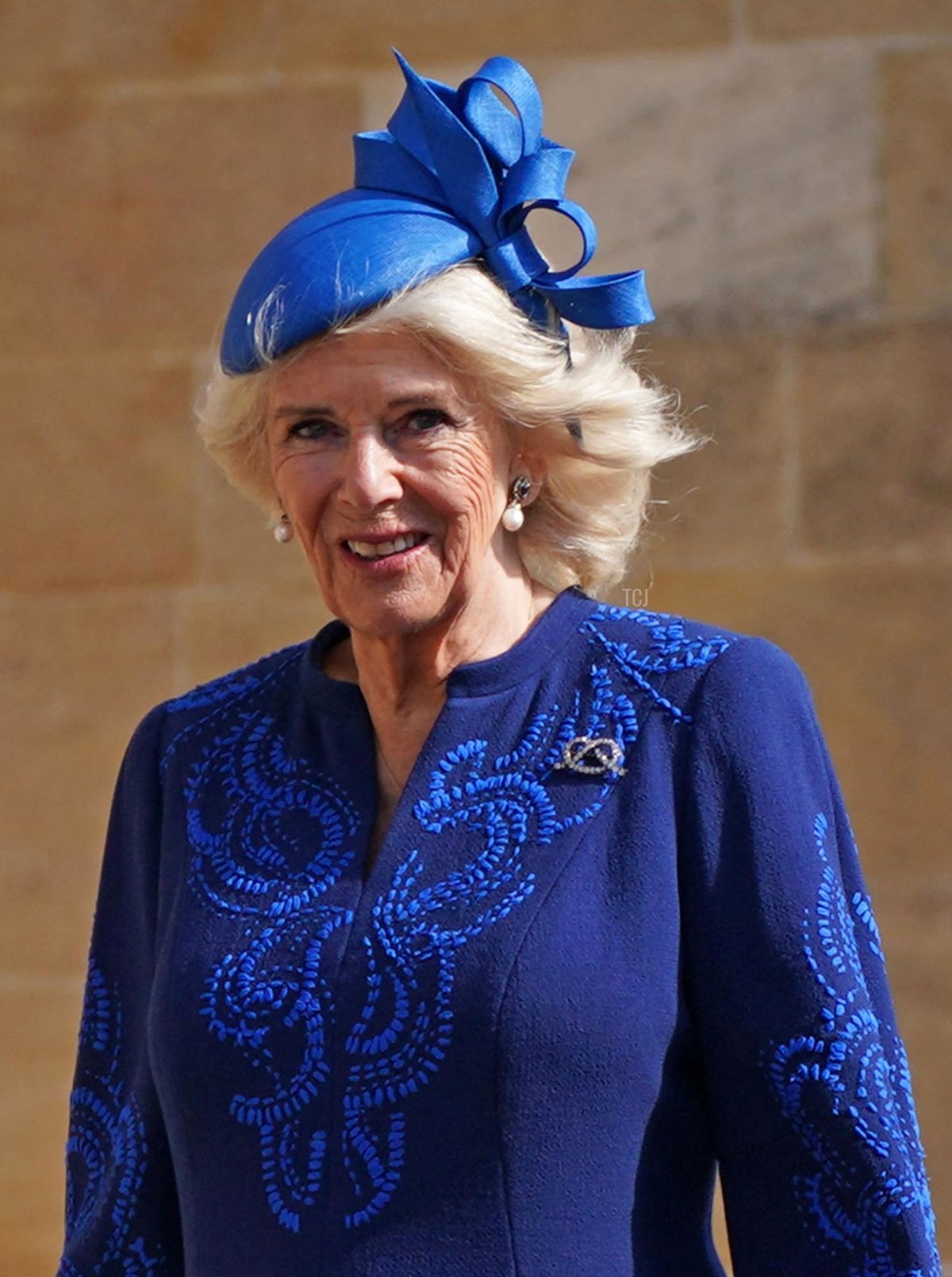 Queen Camilla attends the Easter Matins Service at Windsor Castle on April 9, 2023 in Windsor, England (Yui Mok - WPA Pool/Getty Images)