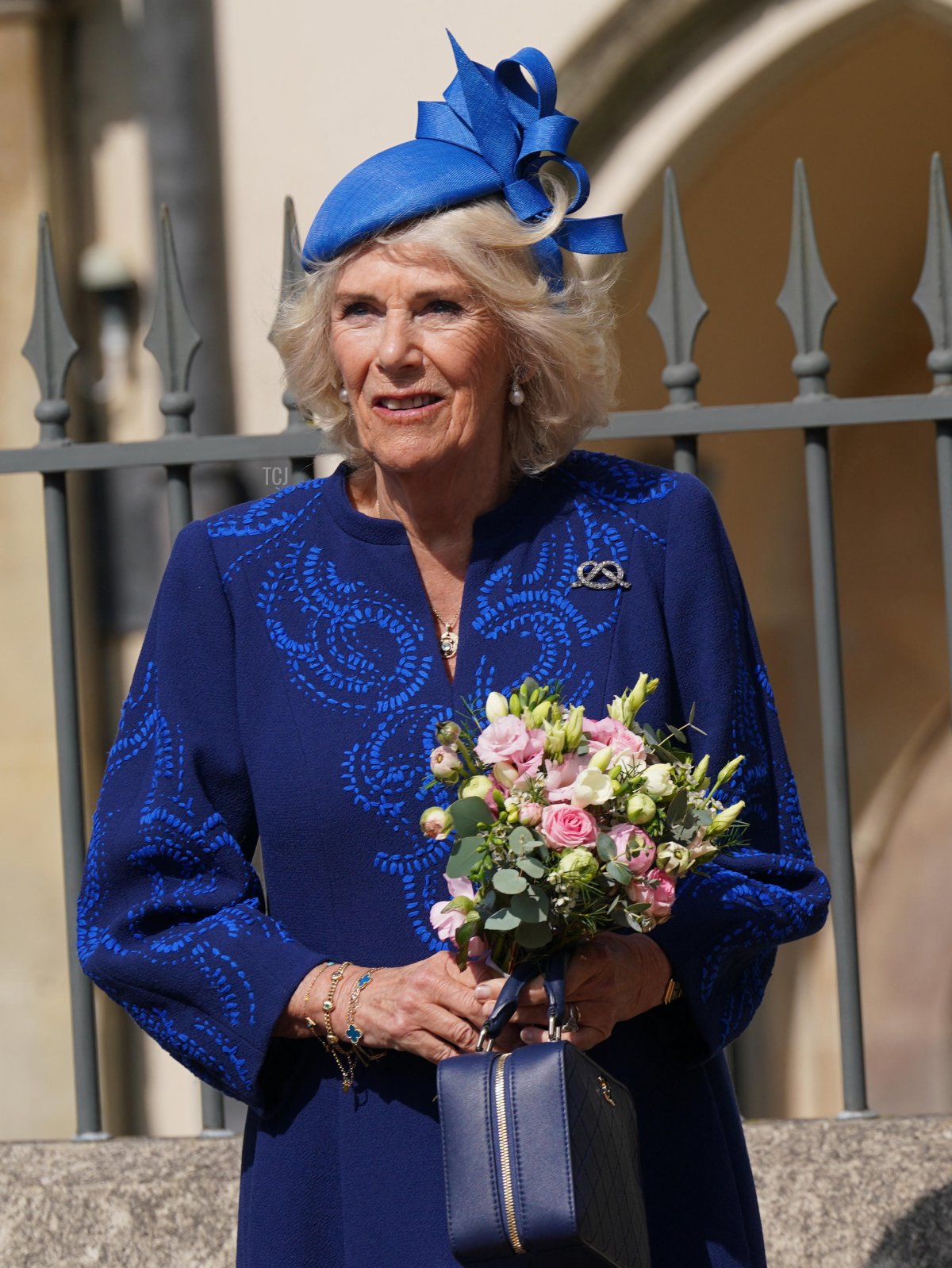 Queen Camilla attends the Easter Matins Service at Windsor Castle on April 9, 2023 in Windsor, England (Yui Mok - WPA Pool/Getty Images)