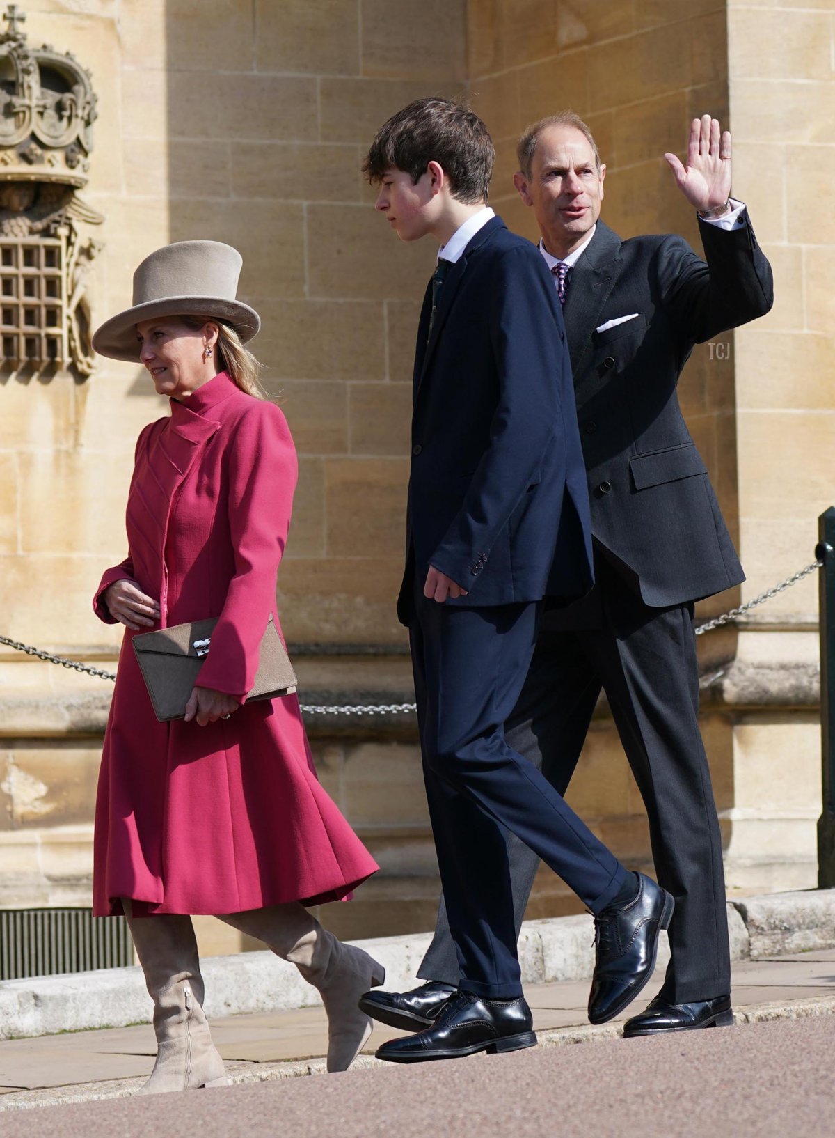 The Duke and Duchess of Edinburgh and the Earl of Wessex attend the Easter Matins Service at Windsor Castle on April 9, 2023 in Windsor, England (Yui Mok - WPA Pool/Getty Images)