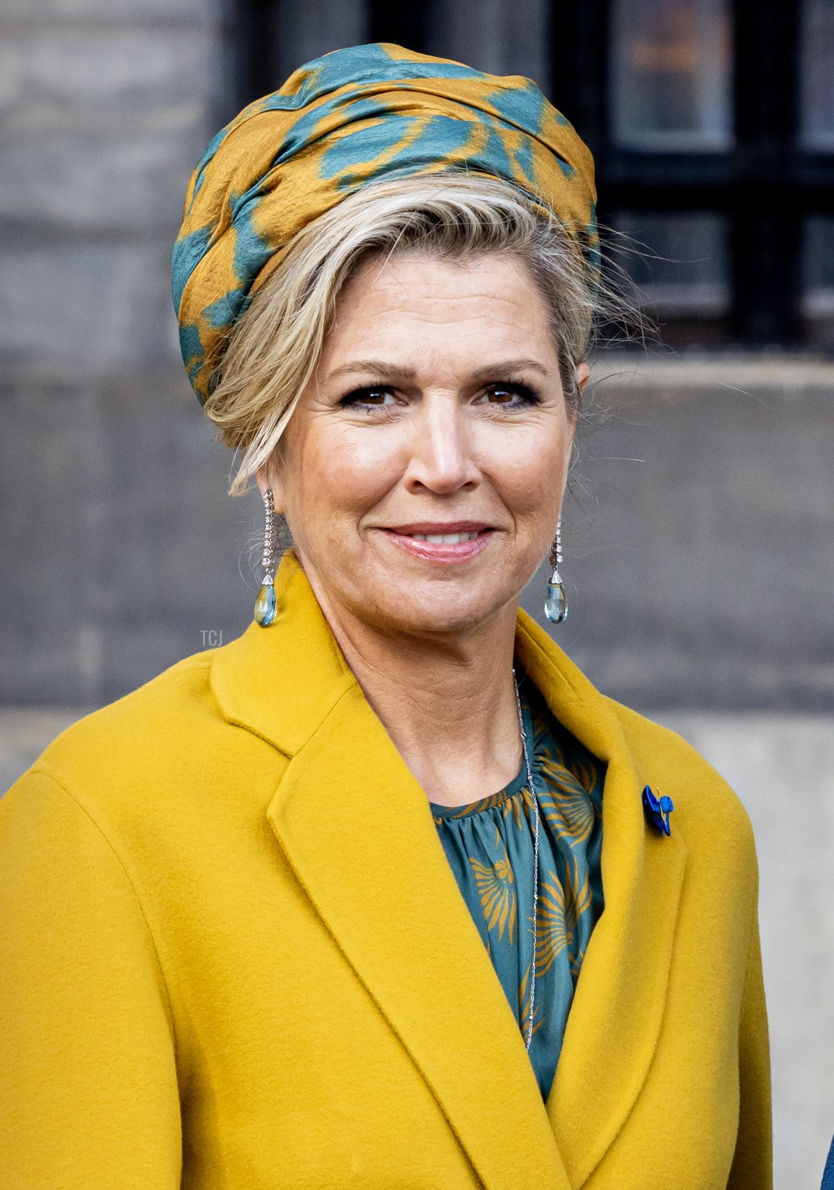 King Willem-Alexander and Queen Maxima of the Netherlands greet French President Emmanuel Macron and his wife, Brigitte Macron, during an official welcome ceremony at the Royal Palace on April 11, 2023 in Amsterdam (Patrick van Katwijk/Getty Images)