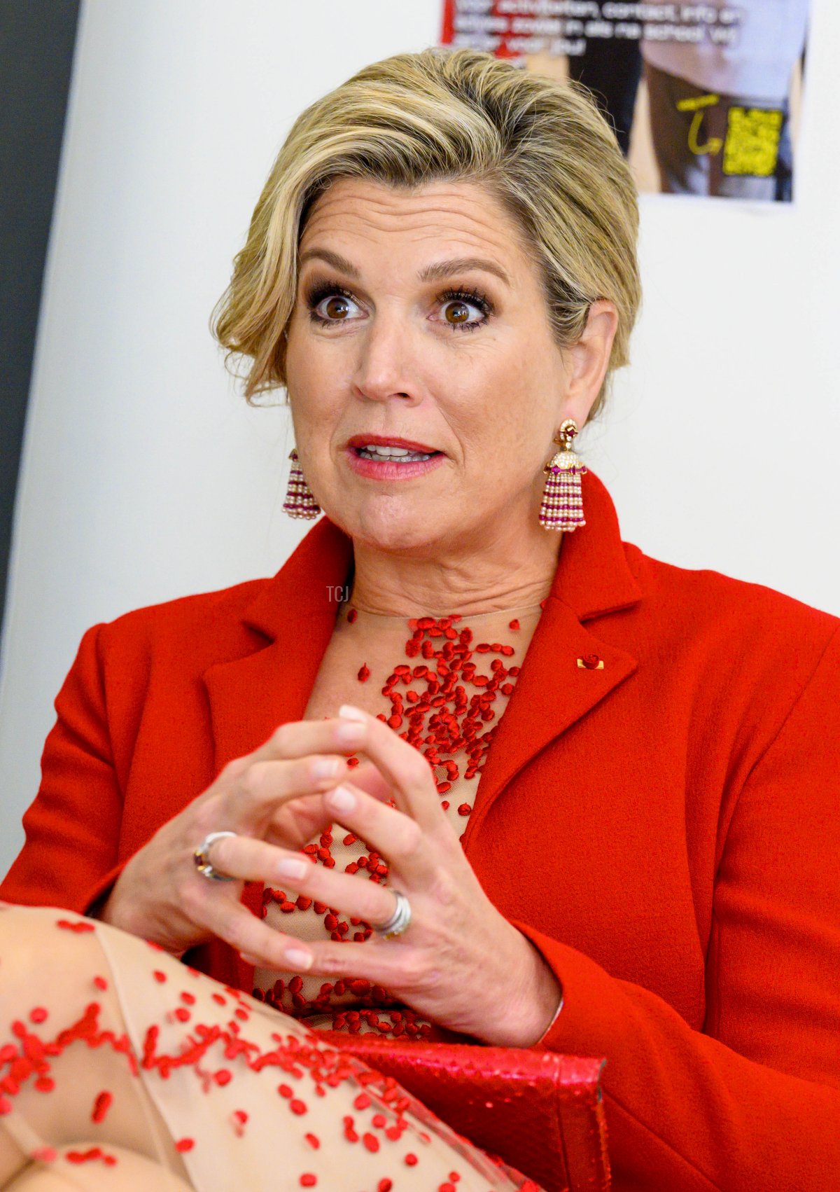 Queen Maxima of the Netherlands visits MindUS with Brigitte Macron on April 12, 2023 in Amsterdam, Netherlands (Patrick van Emst - Pool/Getty Images)