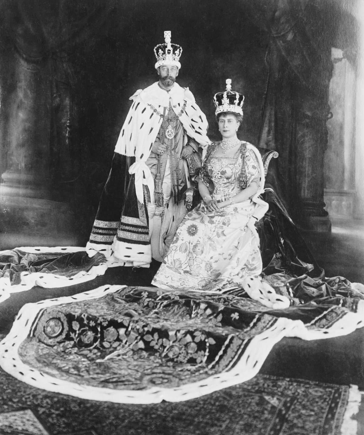 King George V and Queen Mary on Coronation Day, June 1911 (W.&D. Downey/Royal Collection Trust)