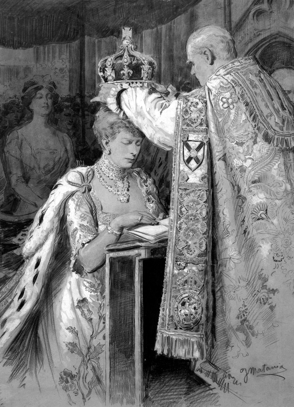 Fortunino Matania's illustration of the crowning of Queen Mary, June 1911 (Chronicle/Alamy)