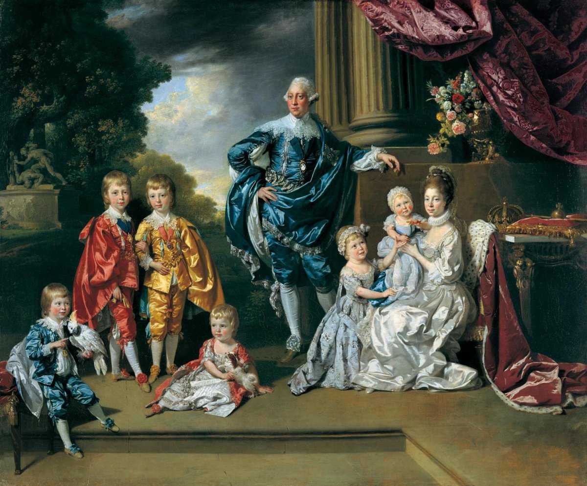 George III, Queen Charlotte, and their Six Eldest Children by Johan Zoffany, 1770 (Royal Collection Trust)