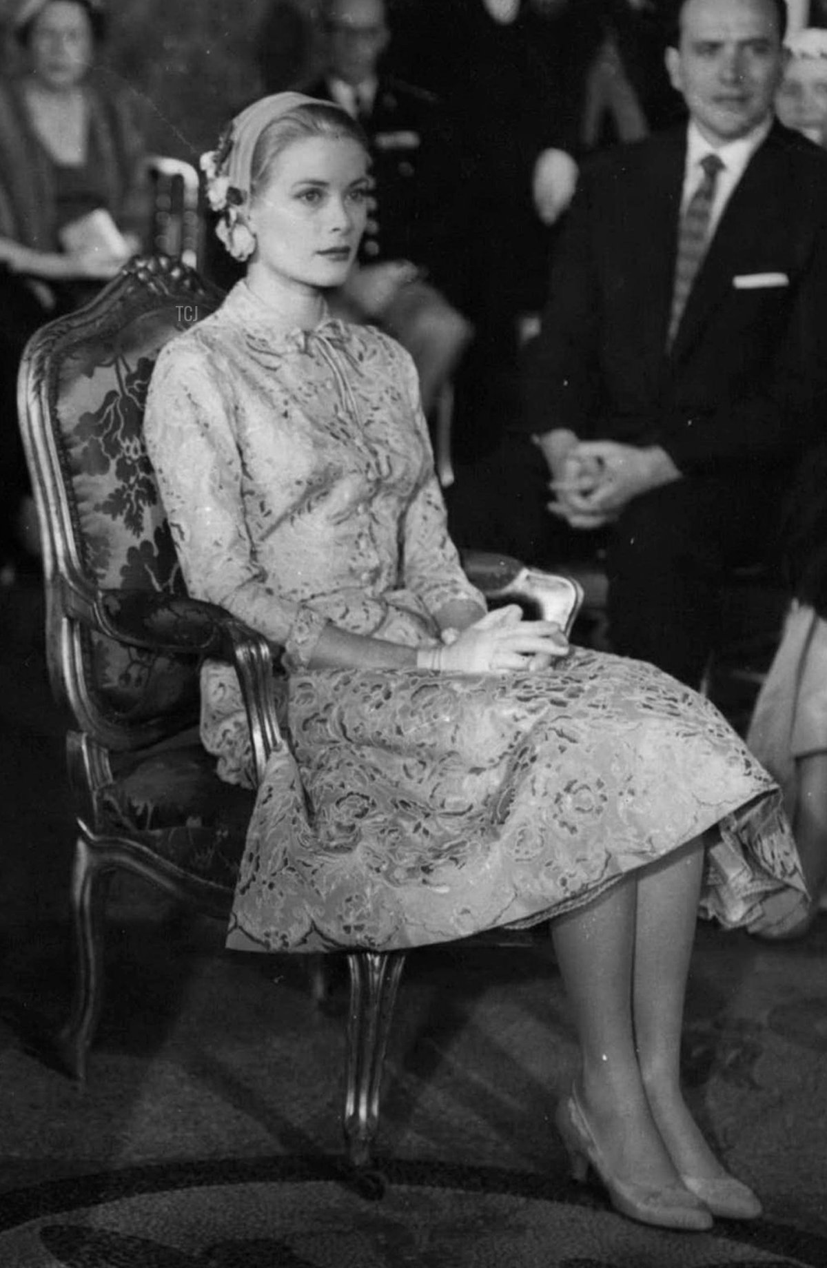 Grace Kelly marries Prince Rainier in a civil ceremony at the Palais Princier, April 18, 1956 (Zuma Press/Alamy)