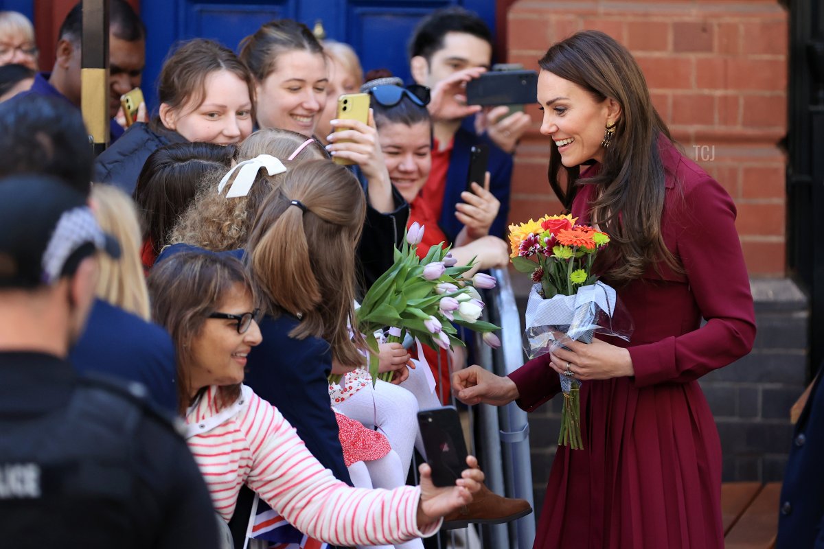 The Princess of Wales interacts with members of the public after leaving The Rectory on April 20, 2023 in Birmingham, England (Cameron Smith/Getty Images)