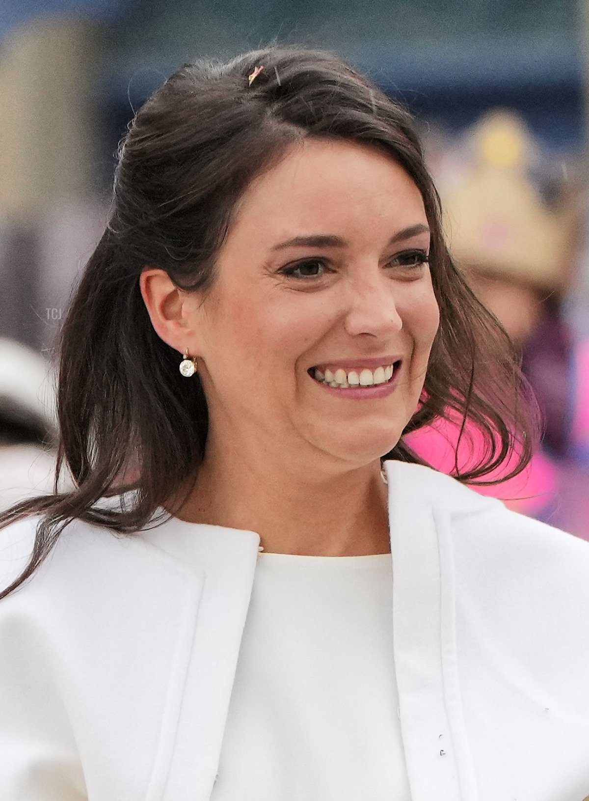 Princess Alexandra of Luxembourg leaves the Hotel de Ville after her civil wedding ceremony on April 22, 2023 in Luxembourg (Sylvain Lefevre/Getty Images)
