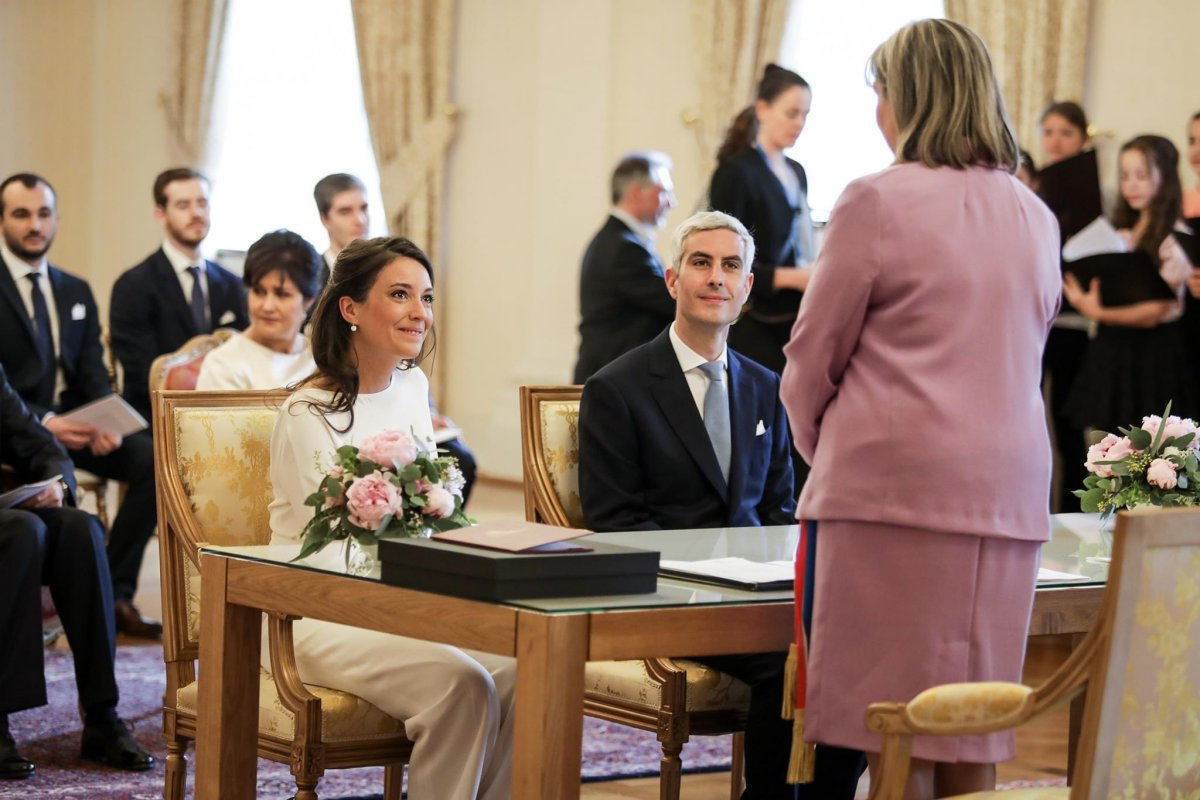 Princess Alexandra and Nicolas Bagory are married in a civil ceremony at the Hotel de Ville in Luxembourg, April 22, 2023 (Grand-Ducal Court of Luxembourg)