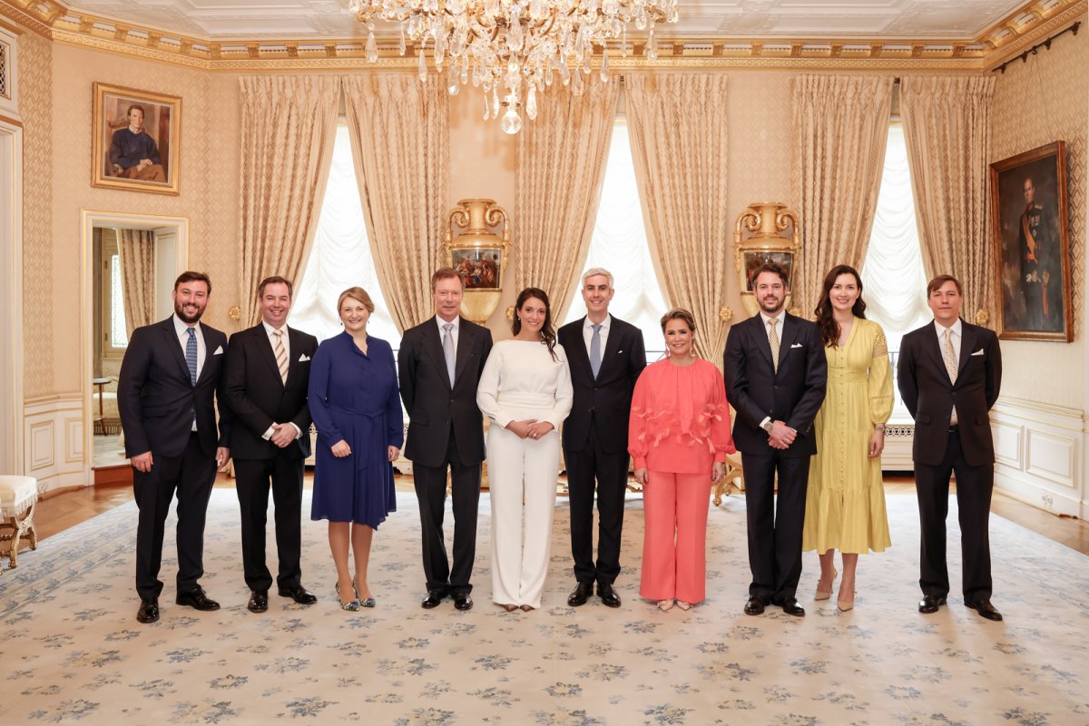 The royal family attends a reception at the Grand Ducal Palace following the civil wedding ceremony, April 22, 2023 (Sophie Margue/Grand-Ducal Court of Luxembourg)