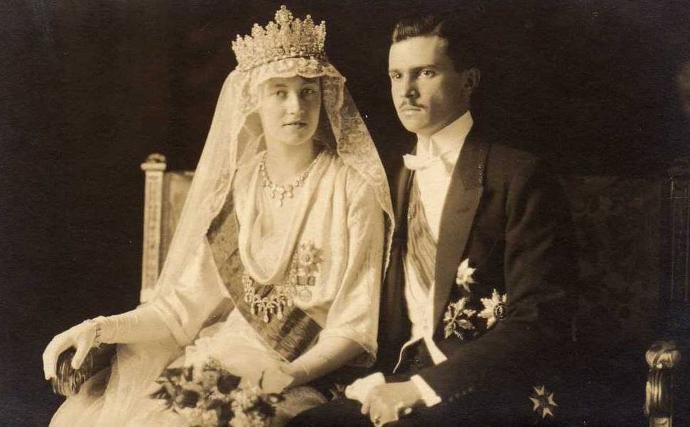 Grand Duchess Charlotte of Luxembourg and Prince Felix of Bourbon-Parma on their wedding day, November 6, 1919