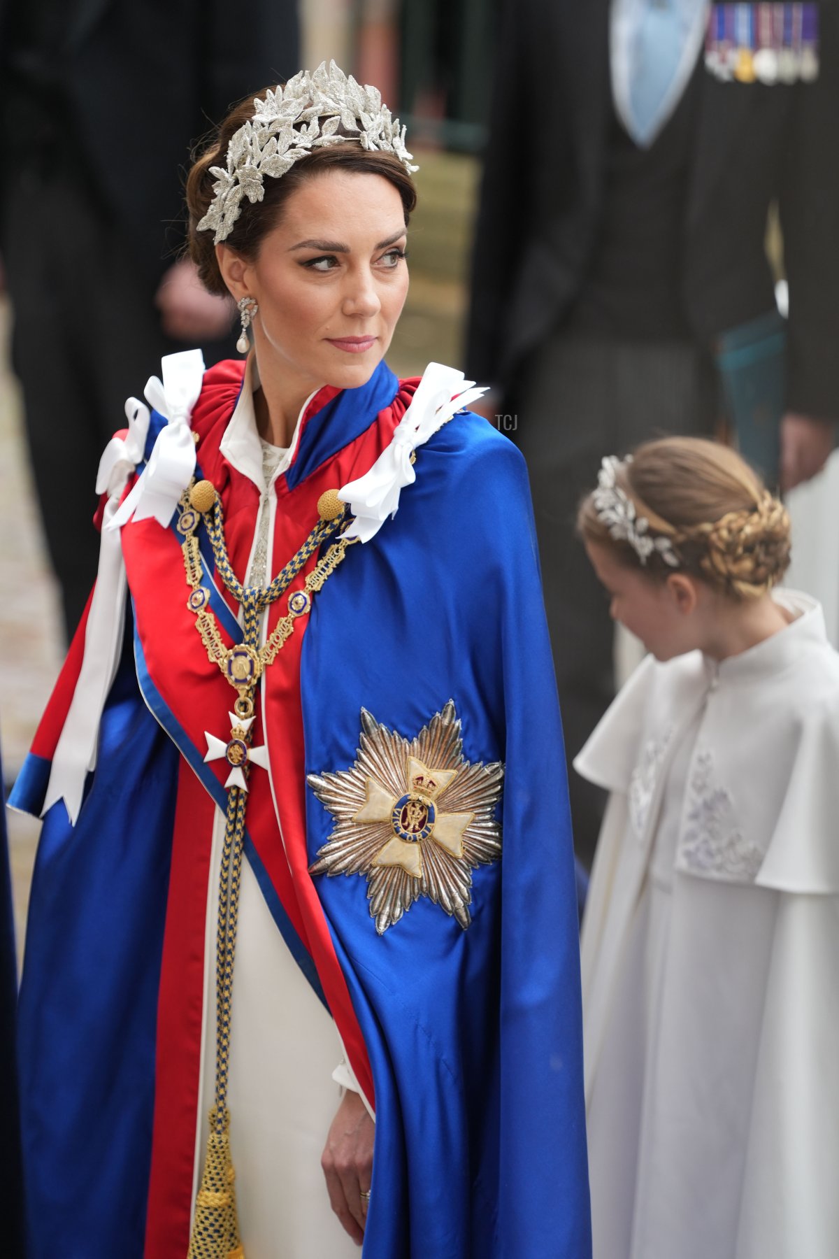 The Princess of Wales and Princess Charlotte arrive at Westminster Abbey for the coronation ceremony, May 6, 2023 (Dan Charity - WPA Pool/Getty Images)
