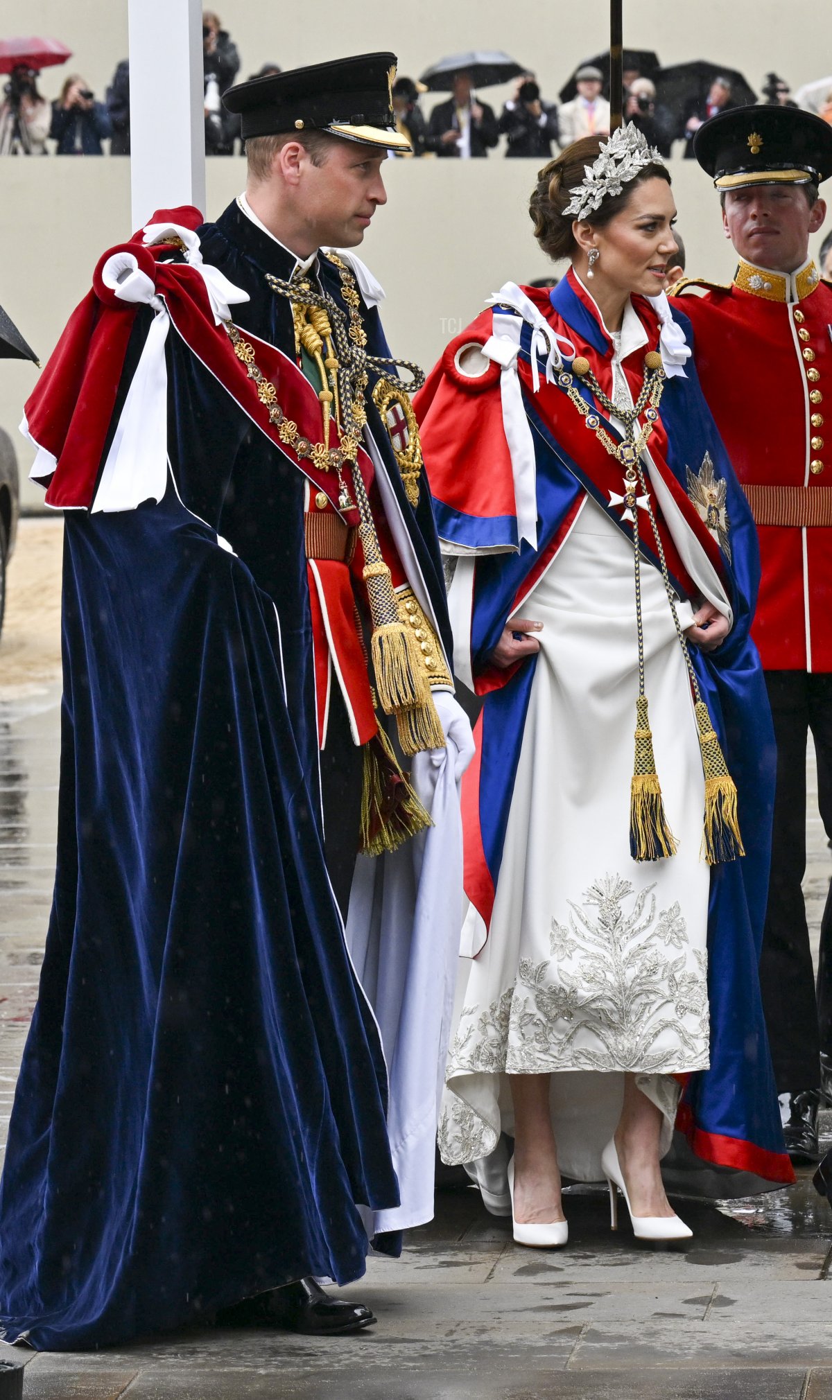 The Prince and Princess of Wales arrive at Westminster Abbey for the coronation ceremony, May 6, 2023 (Andy Stenning - WPA Pool/Getty Images)