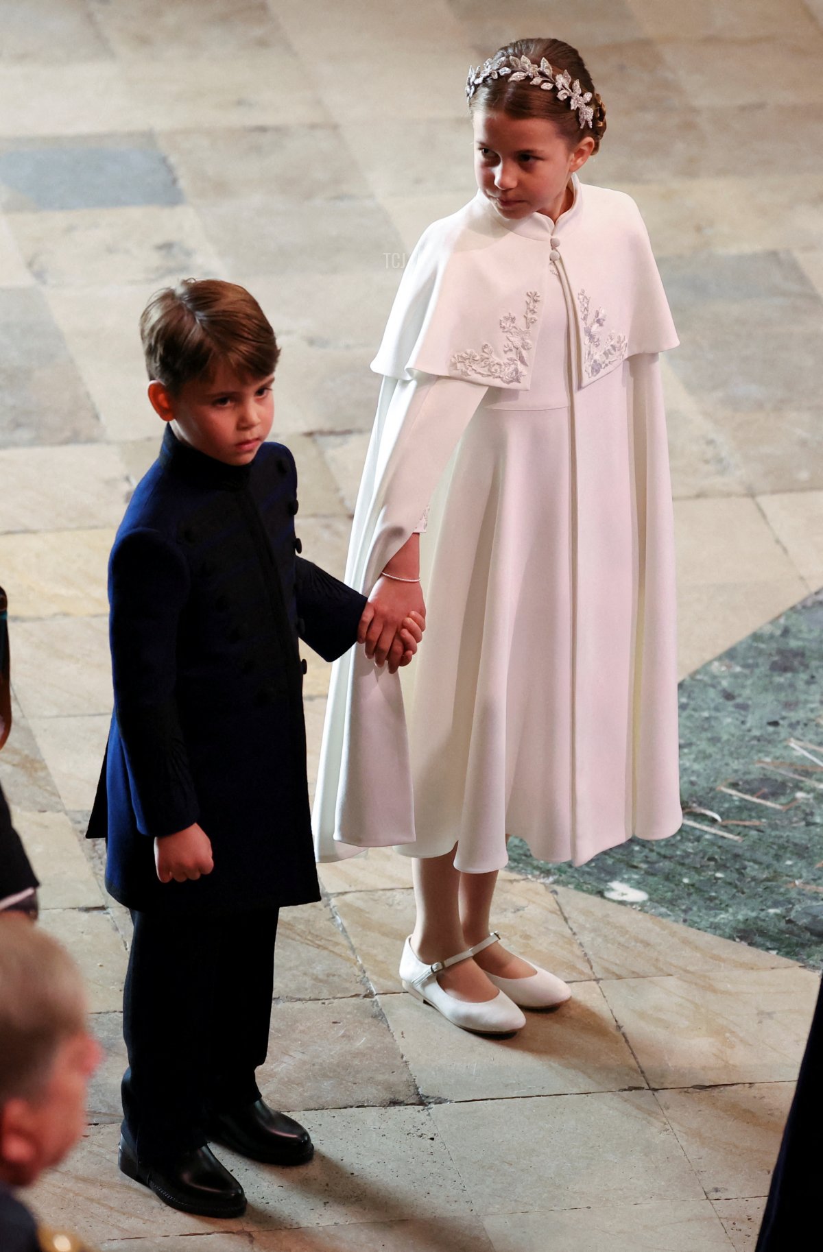 Prince Charlotte and Prince Louis of Wales attend the coronation of their grandfather, King Charles III, at Westminster Abbey, May 6, 2023 (PHIL NOBLE/POOL/AFP via Getty Images)