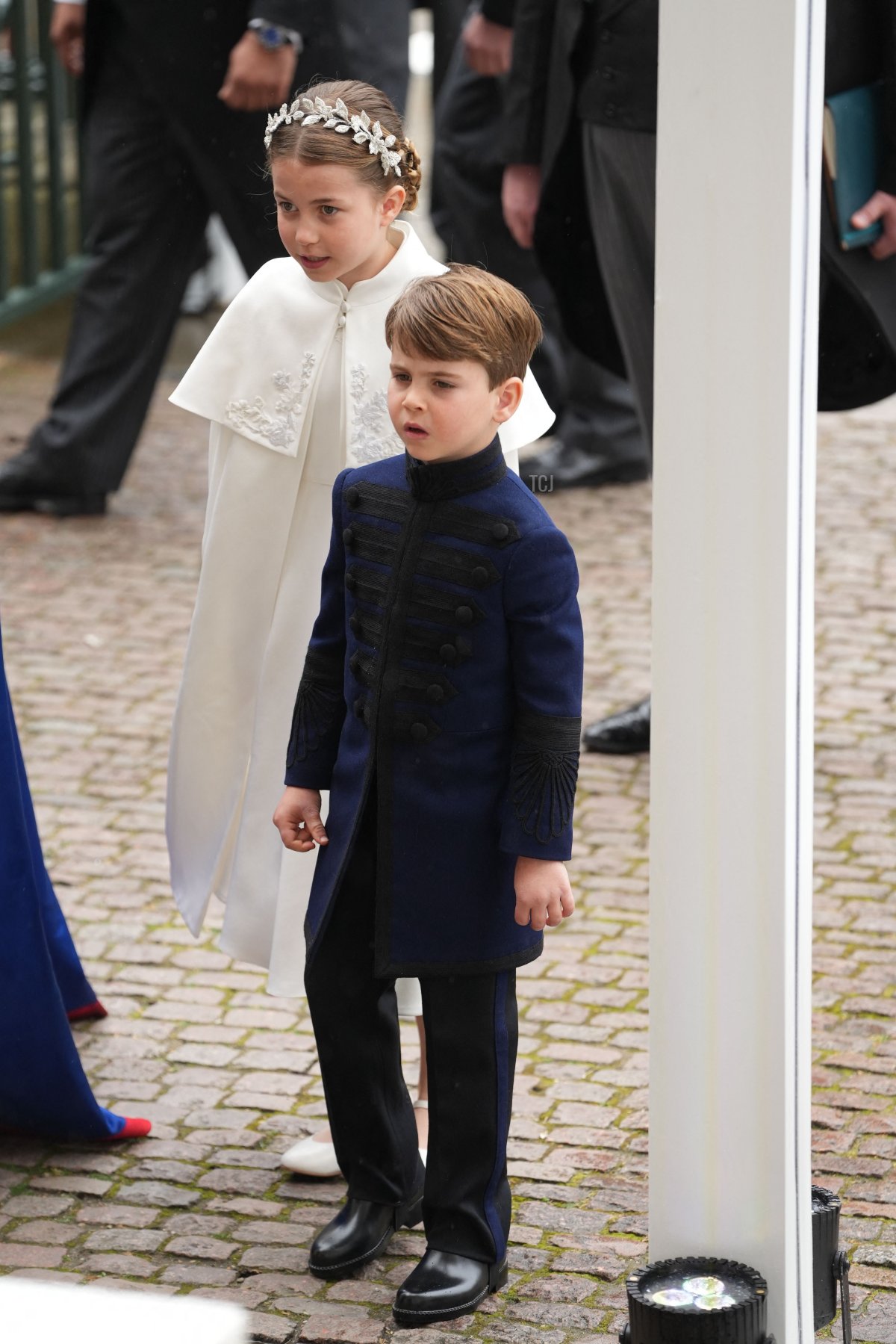 Prince Charlotte and Prince Louis of Wales attend the coronation of their grandfather, King Charles III, at Westminster Abbey, May 6, 2023 (DAN CHARITY/POOL/AFP via Getty Images)