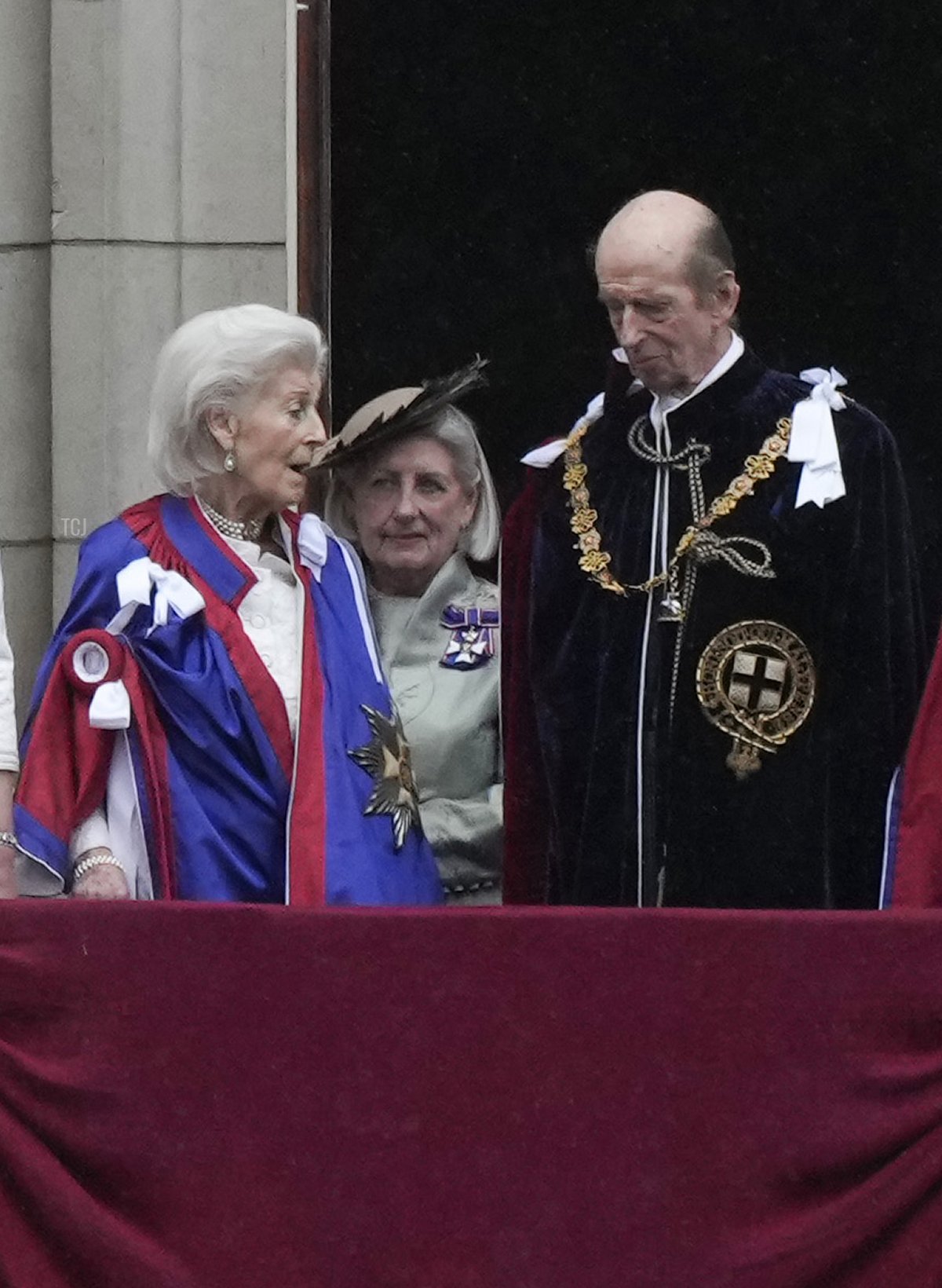The Duke of Kent and his sister, Princess Alexandra, are pictured on the balcony of Buckingham Palace after the coronation of their cousin, King Charles III, on May 6, 2023 (Christopher Furlong/Getty Images)