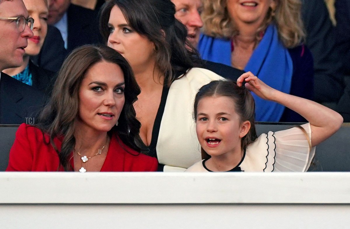 The Princess of Wales and Princess Charlotte attend the coronation concert at Windsor Castle, May 7, 2023 (YUI MOK/POOL/AFP via Getty Images)