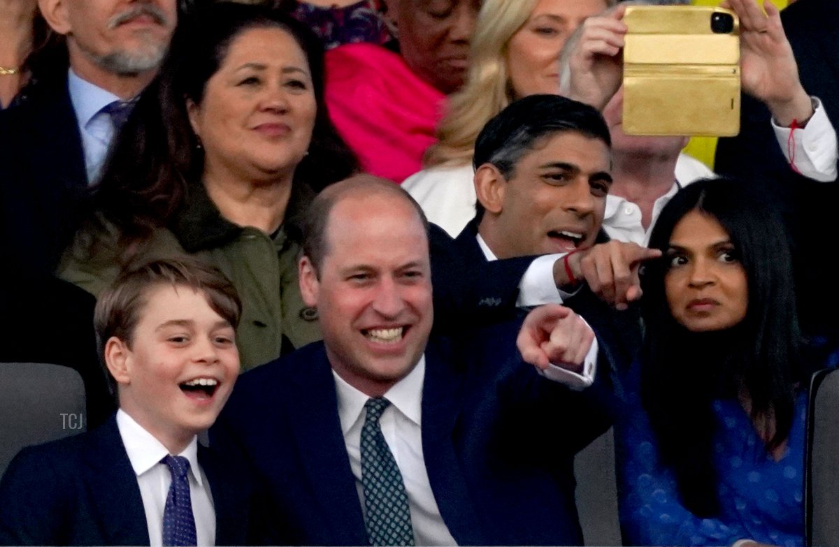 The Prince of Wales and Prince George attend the coronation concert at Windsor Castle, May 7, 2023 (Stefan Rousseau - WPA Pool / Getty Images)
