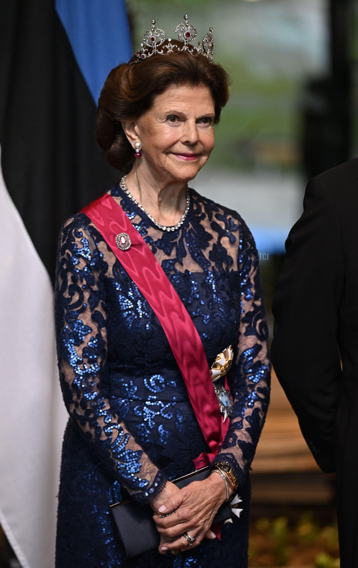 Queen Silvia of Sweden attends a state dinner hosted by the President of Estonia in Tallinn, May 2, 2023 (Pontus Lundahl/TT News Agency/Alamy)