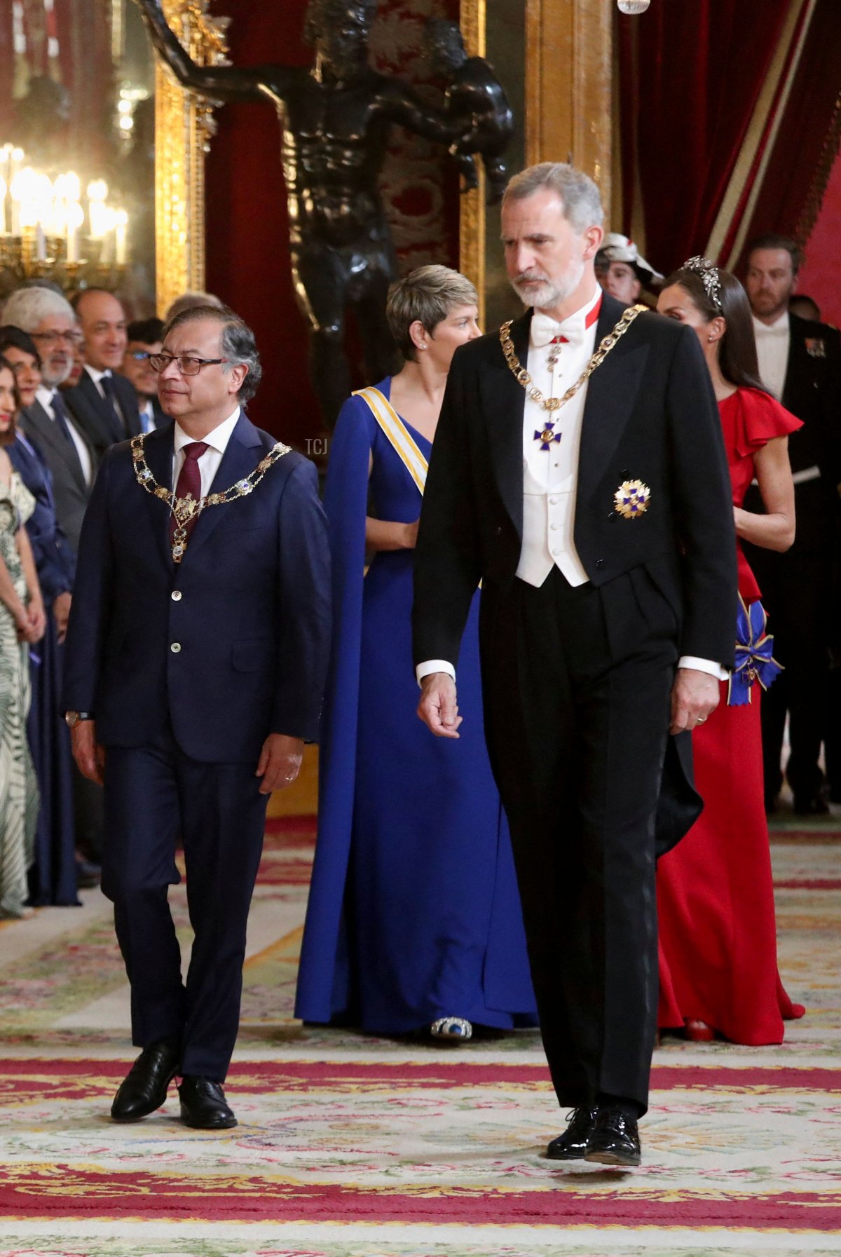 The King and Queen of Spain host a gala dinner for the President and First Lady of Colombia at the Royal Palace in Madrid, May 3, 2023 (VIOLETA SANTOS MOURA/POOL/AFP via Getty Images)