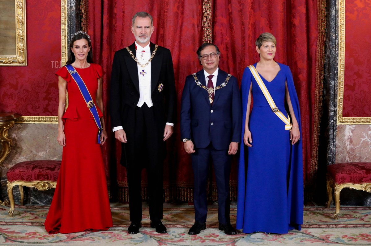 The King and Queen of Spain host a gala dinner for the President and First Lady of Colombia at the Royal Palace in Madrid, May 3, 2023 (VIOLETA SANTOS MOURA/POOL/AFP via Getty Images)