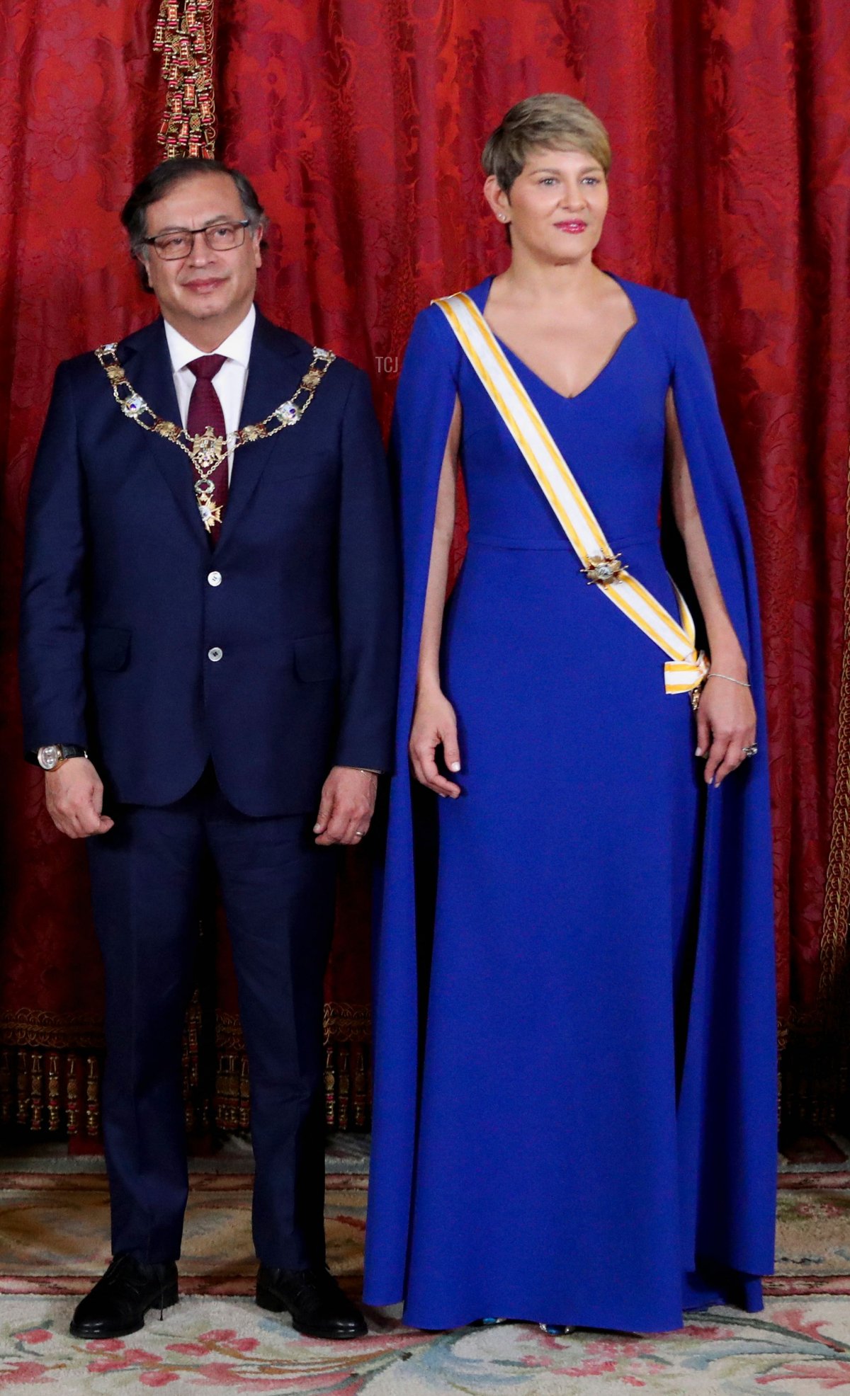 The President and First Lady of Colombia attend a gala dinner hosted by the King and Queen of Spain at the Royal Palace in Madrid, May 3, 2023 (VIOLETA SANTOS MOURA/POOL/AFP via Getty Images)