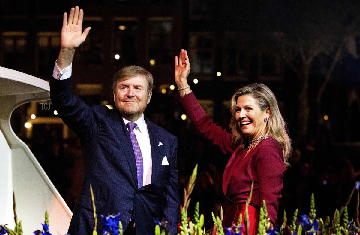 The King and Queen of the Netherlands attend the annual Liberation Day concert in Amsterdam, May 5, 2023 (RAMON VAN FLYMEN/ANP/AFP via Getty Images)