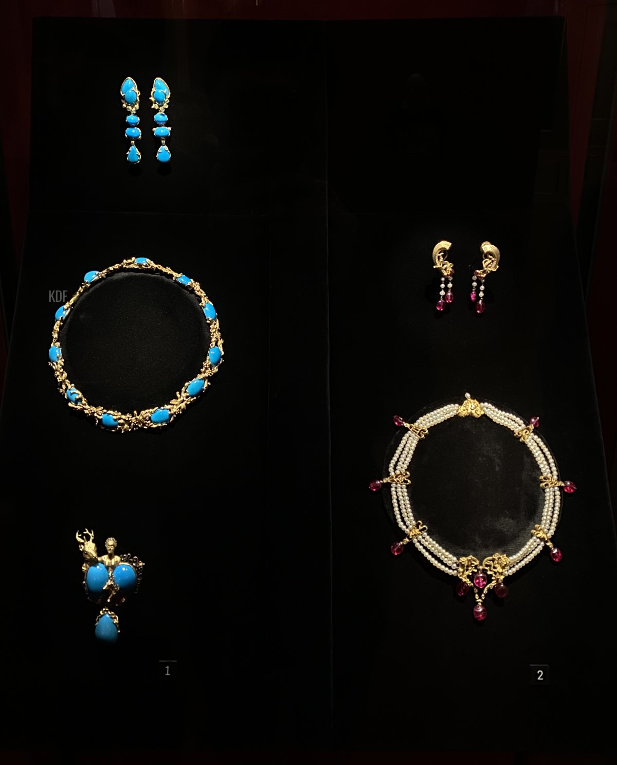 Jewels given to Queen Margrethe II of Denmark by her husband, Prince Henrik, are displayed at Amalienborg Palace, 2022 (Photo generously shared by reader Kim)