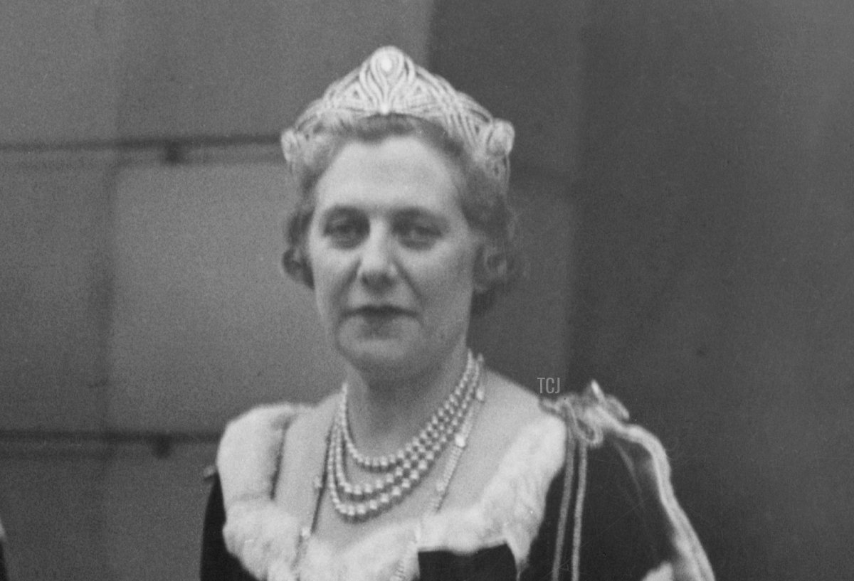 Roberte Ponsonby, Countess of Bessborough poses in her tiara, jewels, and robes on Coronation Day in May 1937 (General Photographic Agency/Keystone/Hulton Archive/Getty Images)