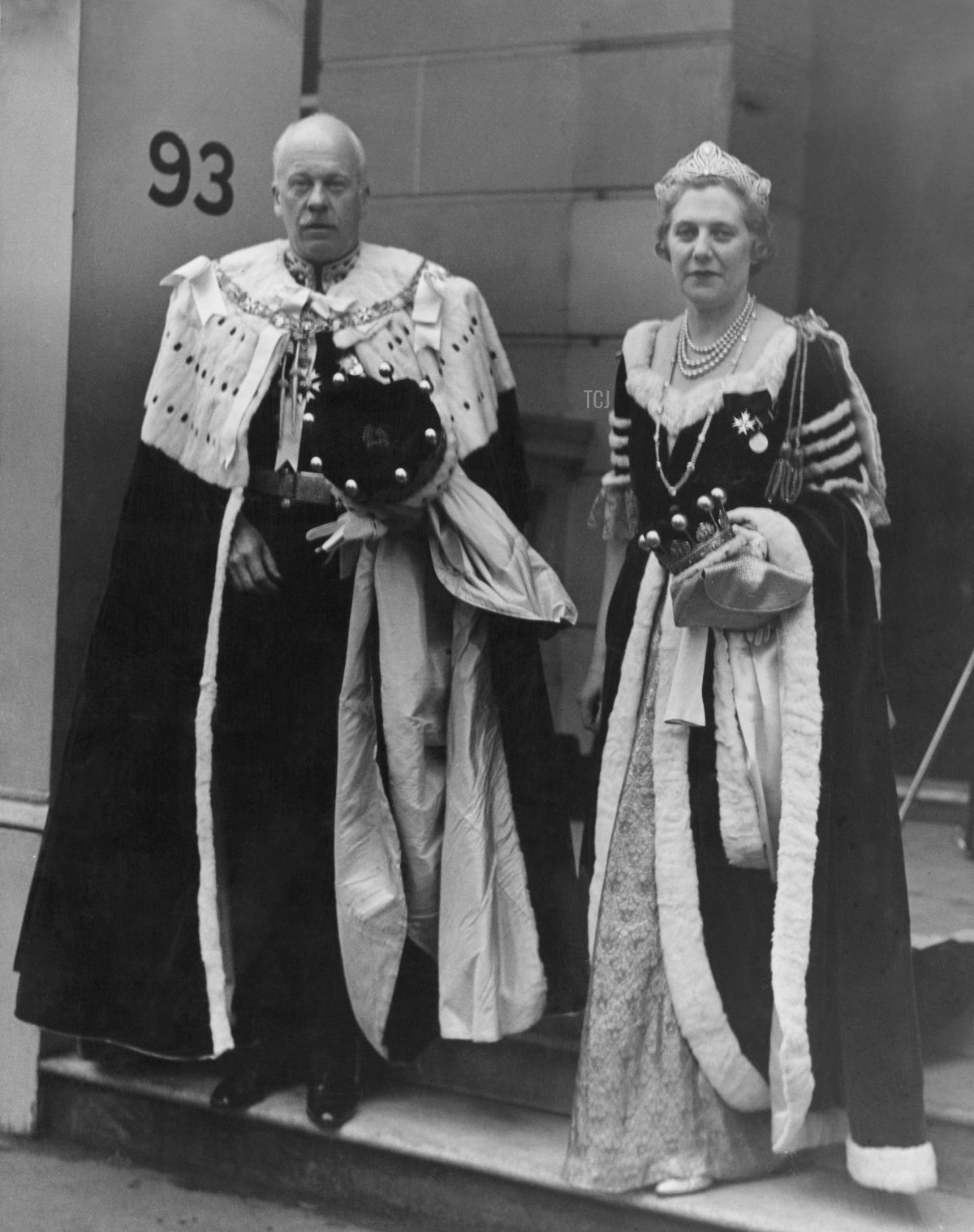 British businessman and politician Vere Ponsonby, 9th Earl of Bessborough and his wife, Roberte Ponsonby, Countess of Bessborough, are pictured on Coronation Day in May 1937 (General Photographic Agency/Keystone/Hulton Archive/Getty Images)