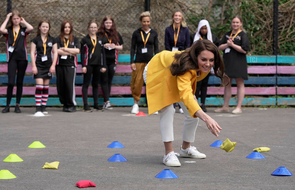 The Princess of Wales visits the Dame Kelly Holmes Trust on May 16, 2023 in Bath, England (Kin Cheung - WPA Pool/Getty Images)