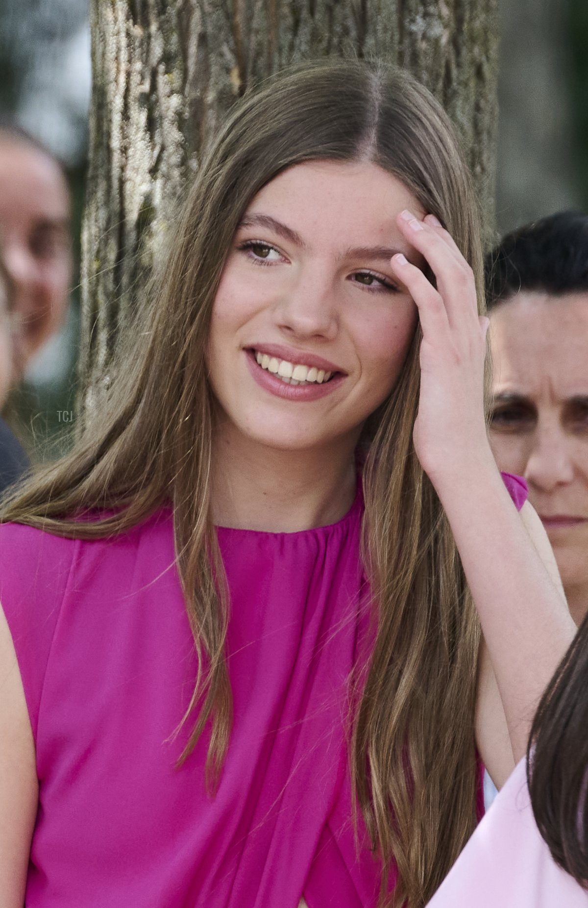 Infanta Sofia of Spain arrives for her confirmation at the Asuncion de Nuestra Señora Church in the municipality of Aravaca on May 25, 2023 in Madrid, Spain (Carlos Alvarez/Getty Images)