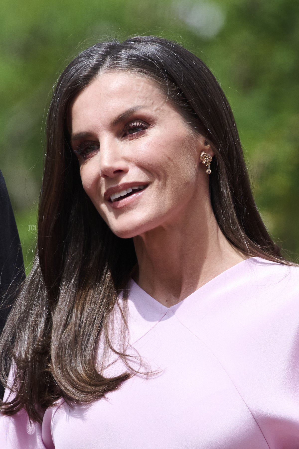Queen Letizia of Spain arrives for Infanta Sofia's confirmation at the Asuncion de Nuestra Señora Church in the municipality of Aravaca on May 25, 2023 in Madrid, Spain (Carlos Alvarez/Getty Images)