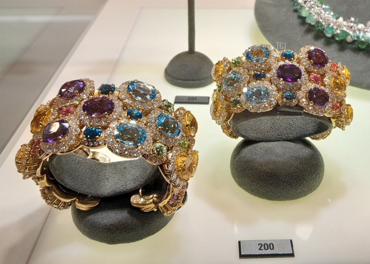 A pair of Marina B. multi-gem bangles, from the Heidi Horten collection sold at Christie's (Photo © Thomas. Do not reproduce.)