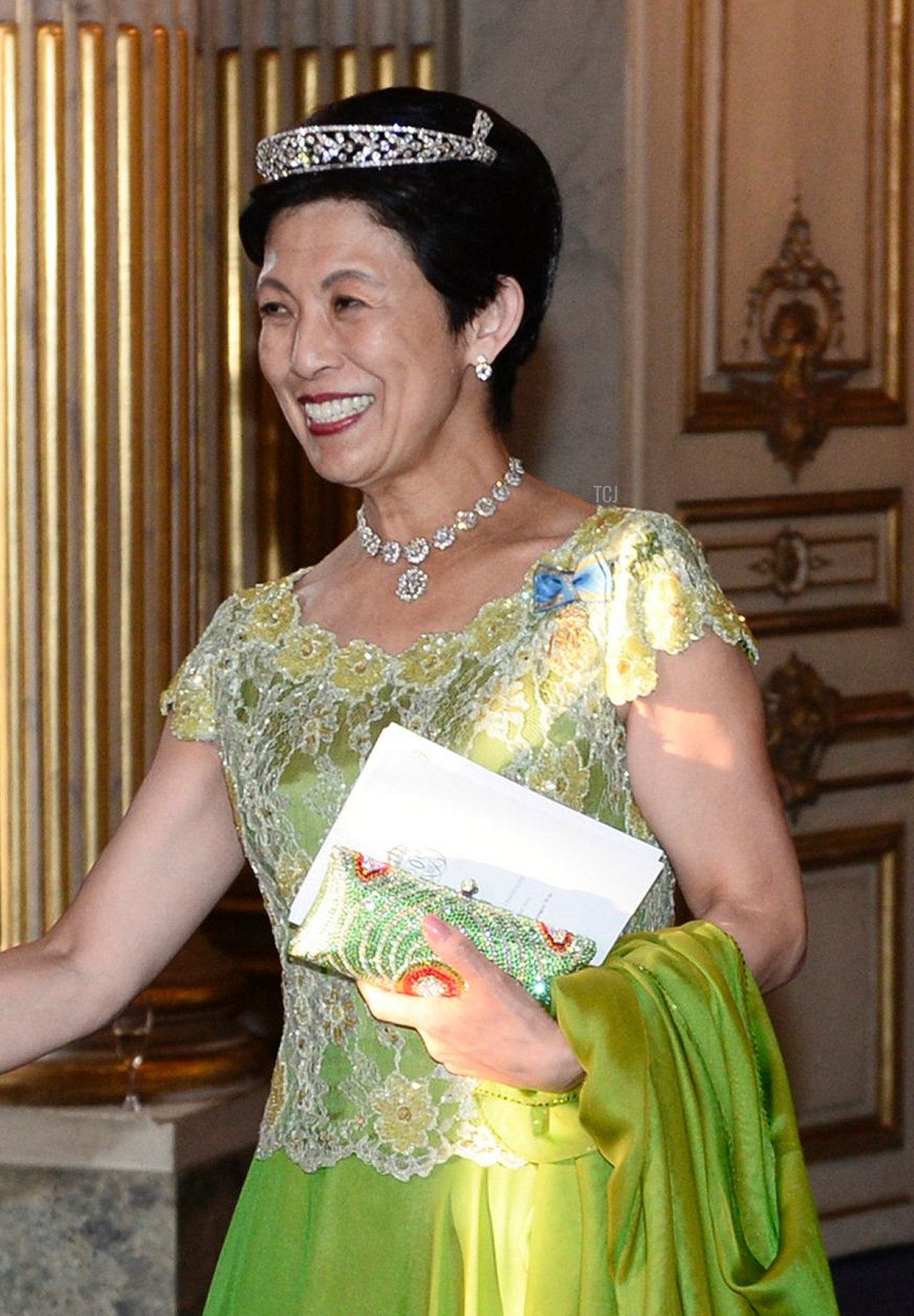 Japan's Princess Takamado attends a gala at the Royal Palace in Stockholm celebrating the 70th birthday of King Carl XVI Gustaf of Sweden, April 30, 2016 (HENRIK MONTGOMERY/AFP via Getty Images)