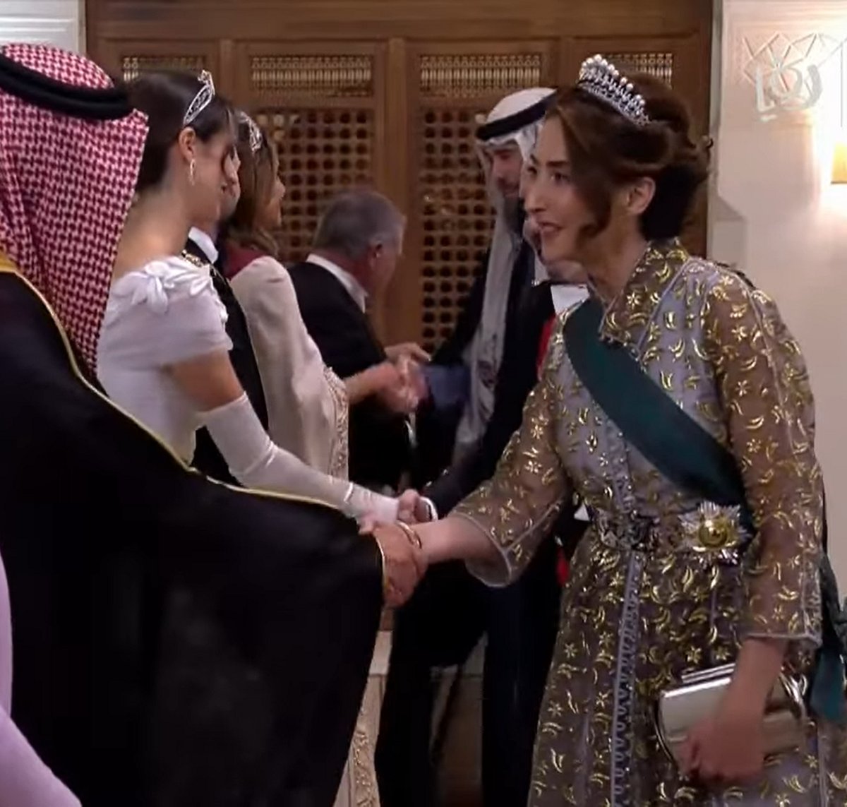 Princess Rym attends a banquet celebrating the wedding of Crown Prince Hussein and Princess Rajwa in Amman, June 1, 2023 (Screencapture/Roya News English)