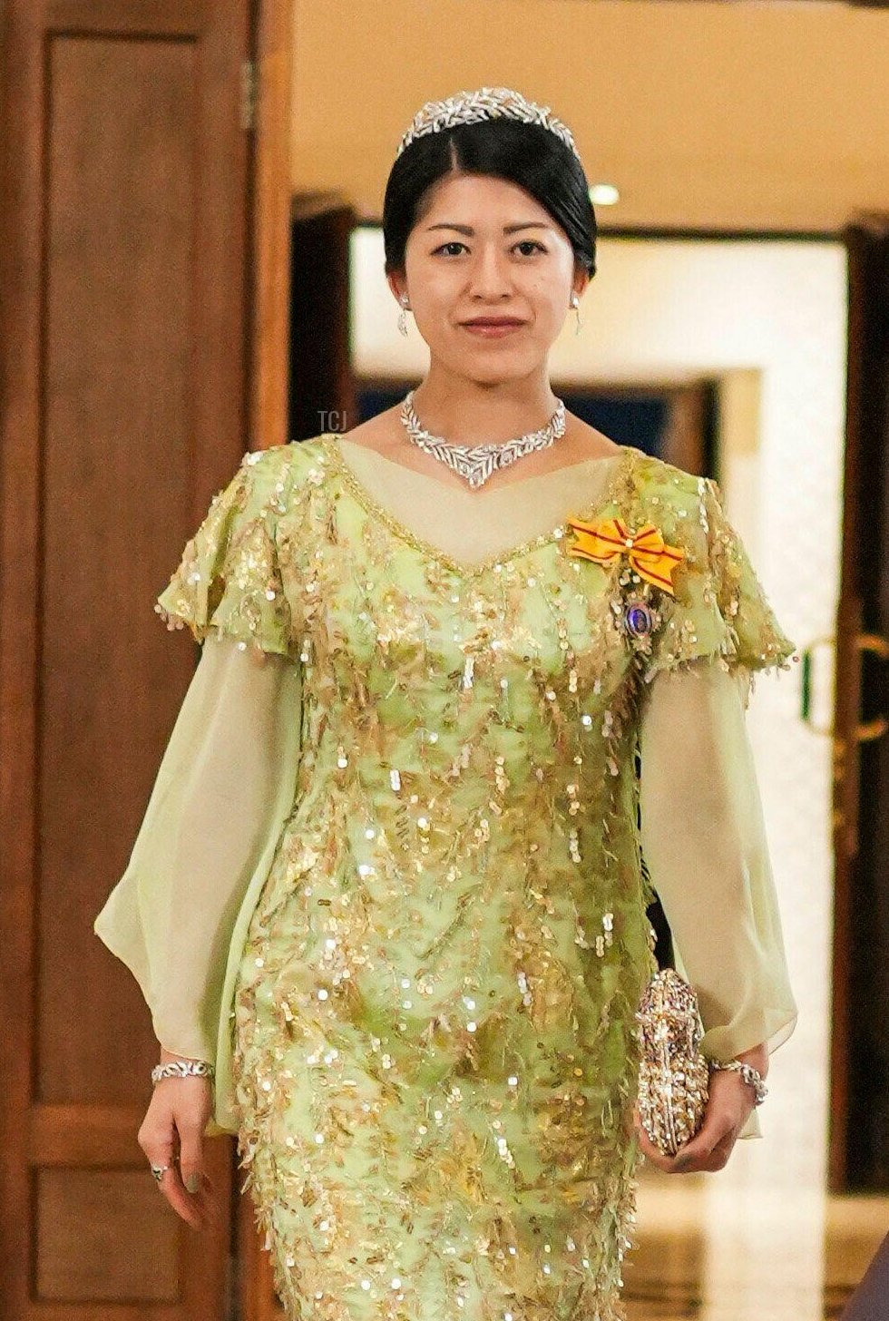 Princess Tsuguko of Takamado attends a banquet celebrating the wedding of Crown Prince Hussein and Princess Rajwa in Amman, June 1, 2023 (Royal Hashemite Court/Albert Nieboer/DPA Picture Alliance/Alamy)