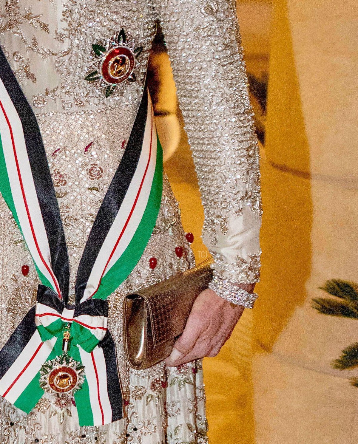 The Queen of the Netherlands leaves her hotel for to the banquet celebrating the wedding of Crown Prince Hussein and Princess Rajwa of Jordan in Amman, June 1, 2023 (Albert Nieboer/DPA Picture Alliance/Alamy)