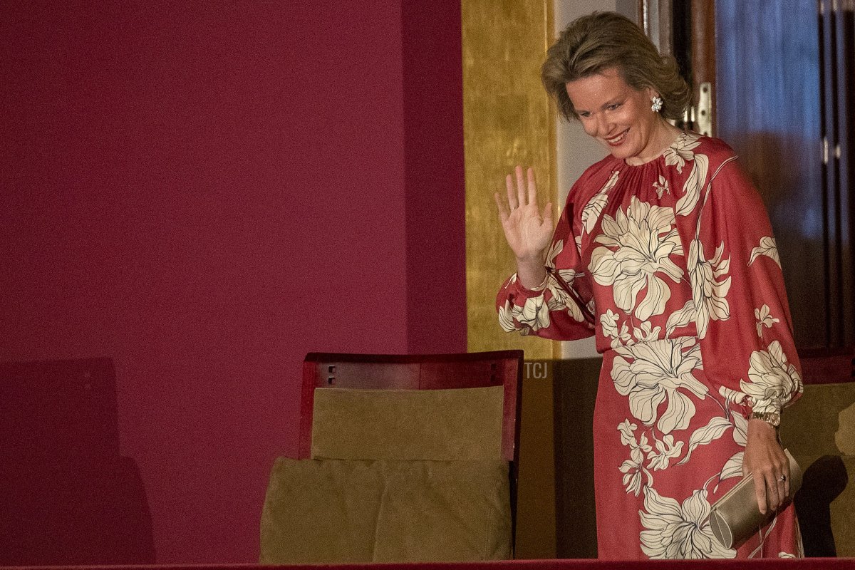 Queen Mathilde of the Belgians is pictured during the start of the finals of the 2023 edition of the Queen Elisabeth Voice Competition at the Bozar concert hall in Brussels on June, 1 2023 (NICOLAS MAETERLINCK/Belga/AFP via Getty Images)