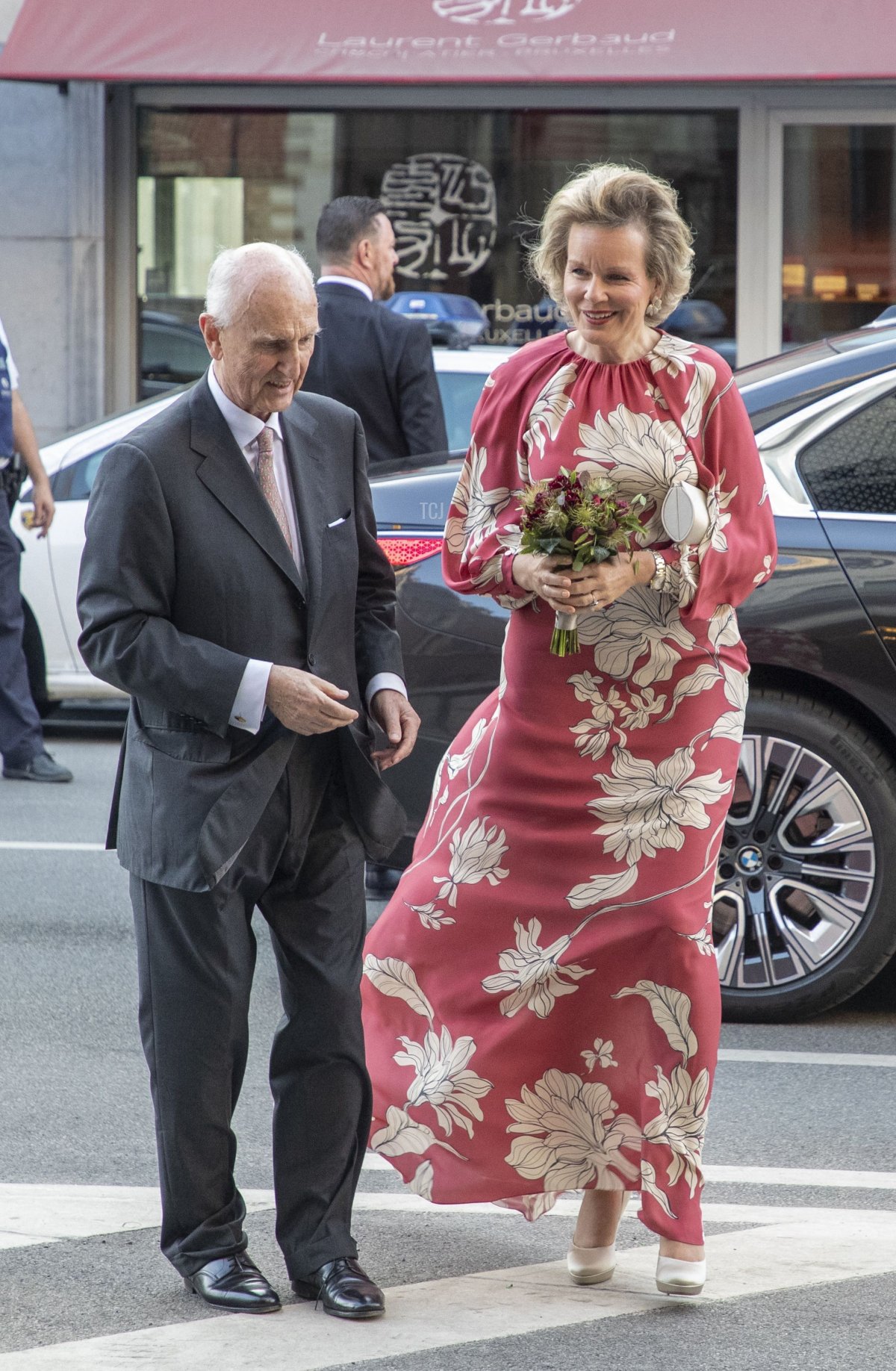 Queen Mathilde of the Belgians arrives for the start of the finals of the 2023 edition of the Queen Elisabeth Voice Competition at the Bozar concert hall in Brussels on June, 1 2023 (NICOLAS MAETERLINCK/Belga/AFP via Getty Images)