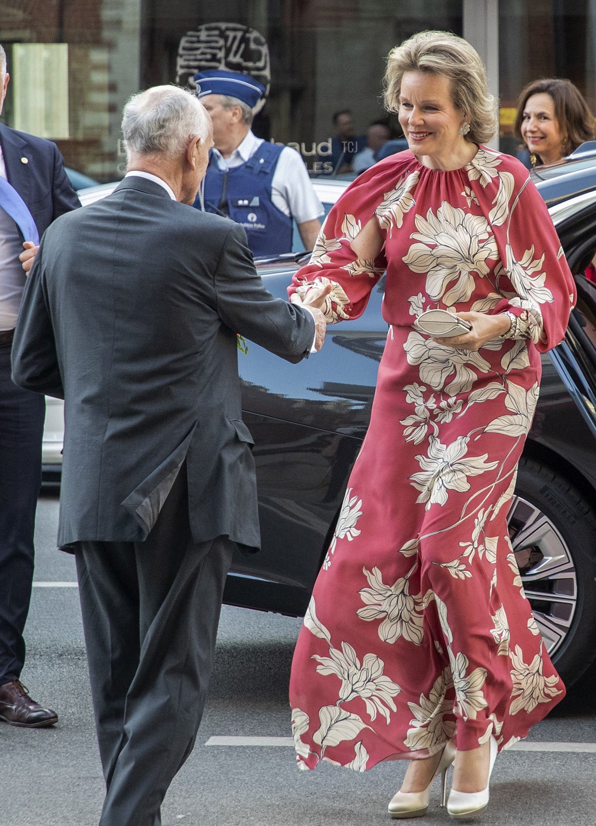 Queen Mathilde of the Belgians arrives for the start of the finals of the 2023 edition of the Queen Elisabeth Voice Competition at the Bozar concert hall in Brussels on June, 1 2023 (NICOLAS MAETERLINCK/Belga/AFP via Getty Images)