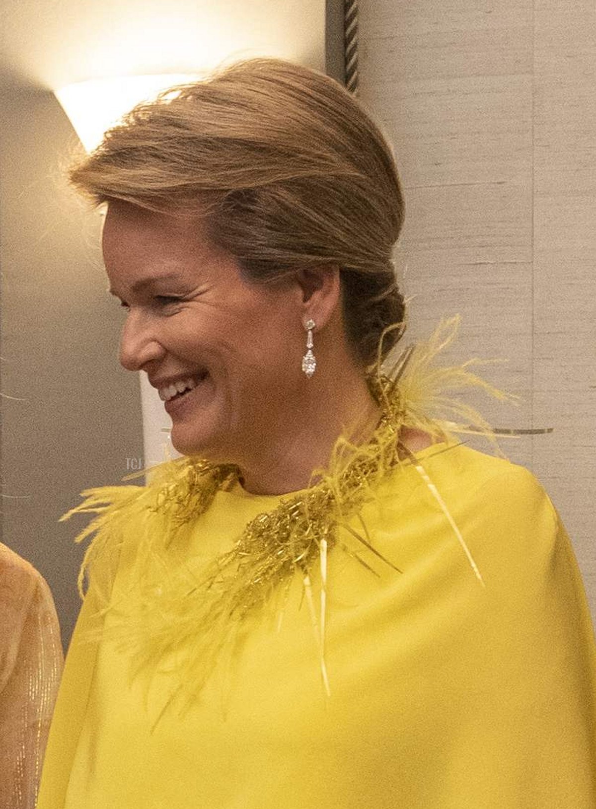 Queen Mathilde of the Belgians is pictured during the finals of the Queen Elisabeth Voice Competition at the Flagey Concert Hall in Brussels, June 3, 2023 (NICOLAS MAETERLINCK/BELGA MAG/AFP via Getty Images)