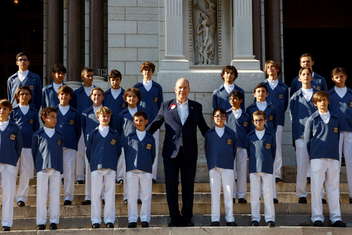 Prince Albert II of Monaco attends celebrations outside Monaco's cathedral marking the centenary of the birth of the late Prince Rainer III on May 31, 2023 (ERIC GAILLARD/POOL/AFP via Getty Images)