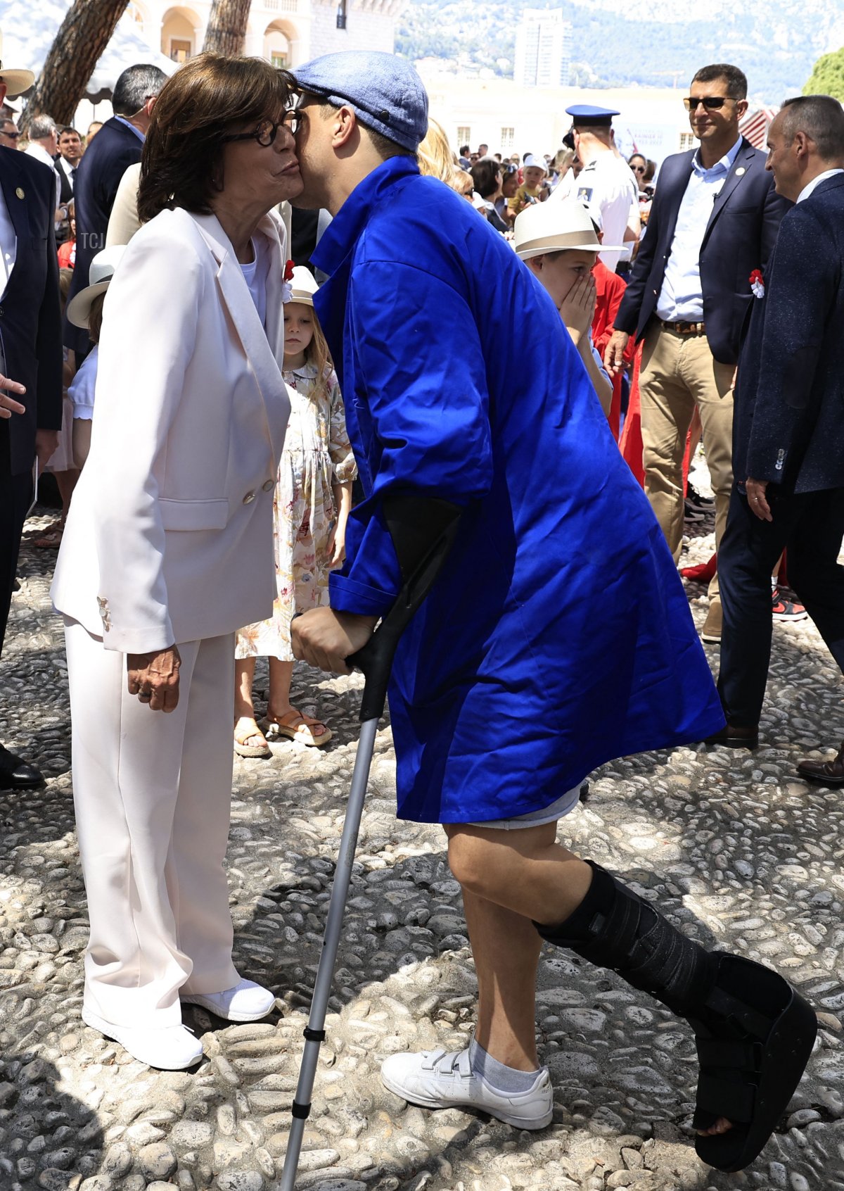Princess Stephanie attends celebrations to mark the centenary of the birth of the late Prince Rainier III in Monaco on May 31, 2023 (VALERY HACHE/AFP via Getty Images)