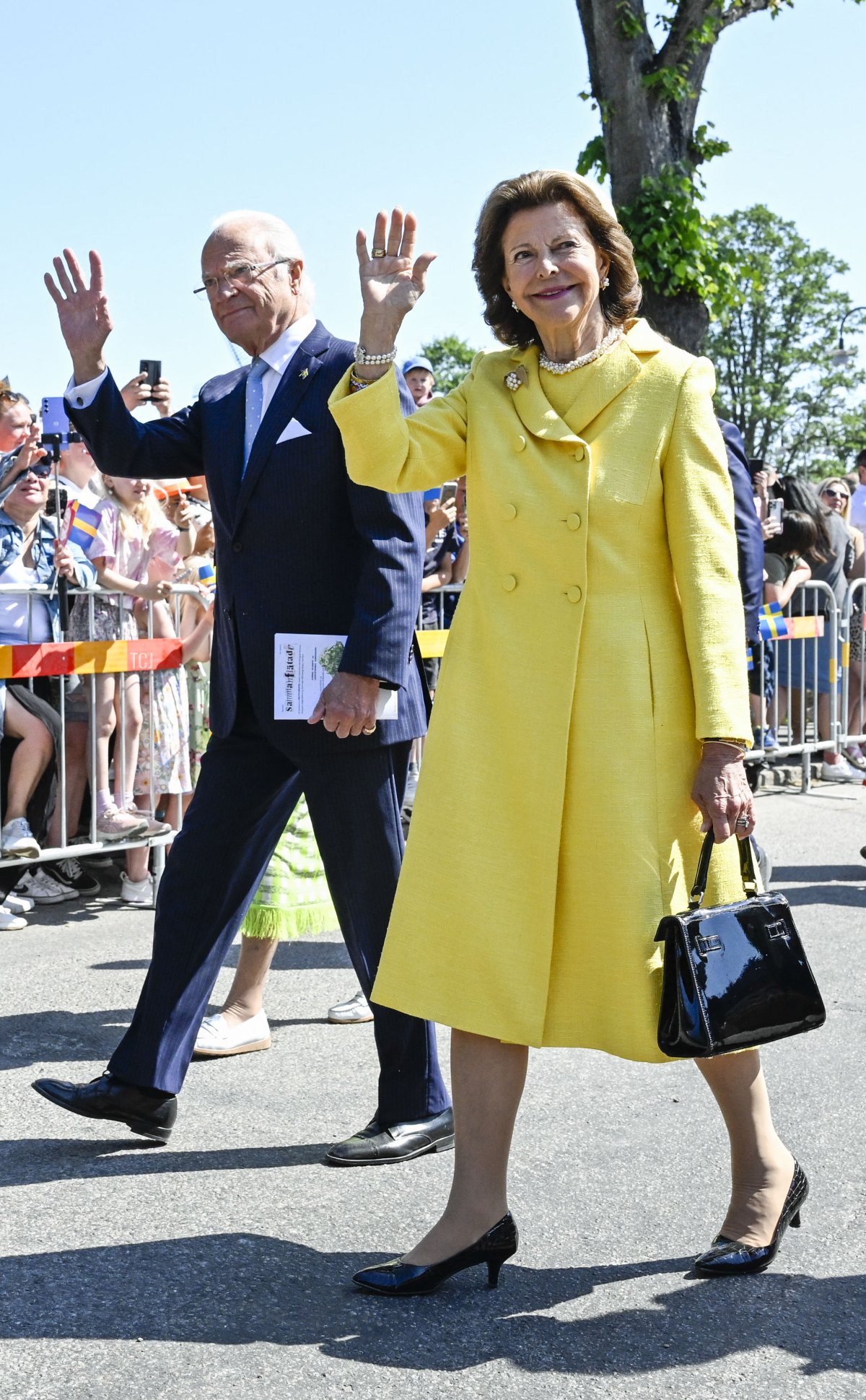 King Carl XVI Gustaf and Queen Silvia of Sweden visit Strängnäs on National Day, June 6, 2023 (PONTUS LUNDAHL/TT NEWS AGENCY/AFP via Getty Images)