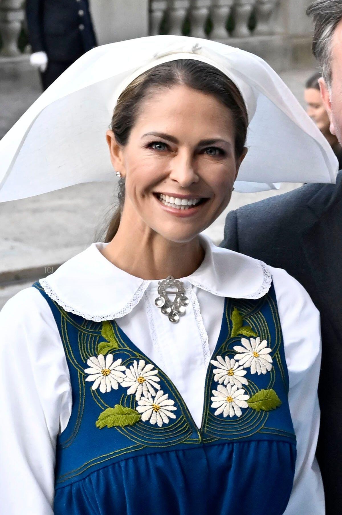 Princess Madeleine of Sweden arrives at the National Day reception at the Nordic Museum in Stockholm, June 6, 2023 (Jonas Ekströmer/TT News Agency/Alamy)