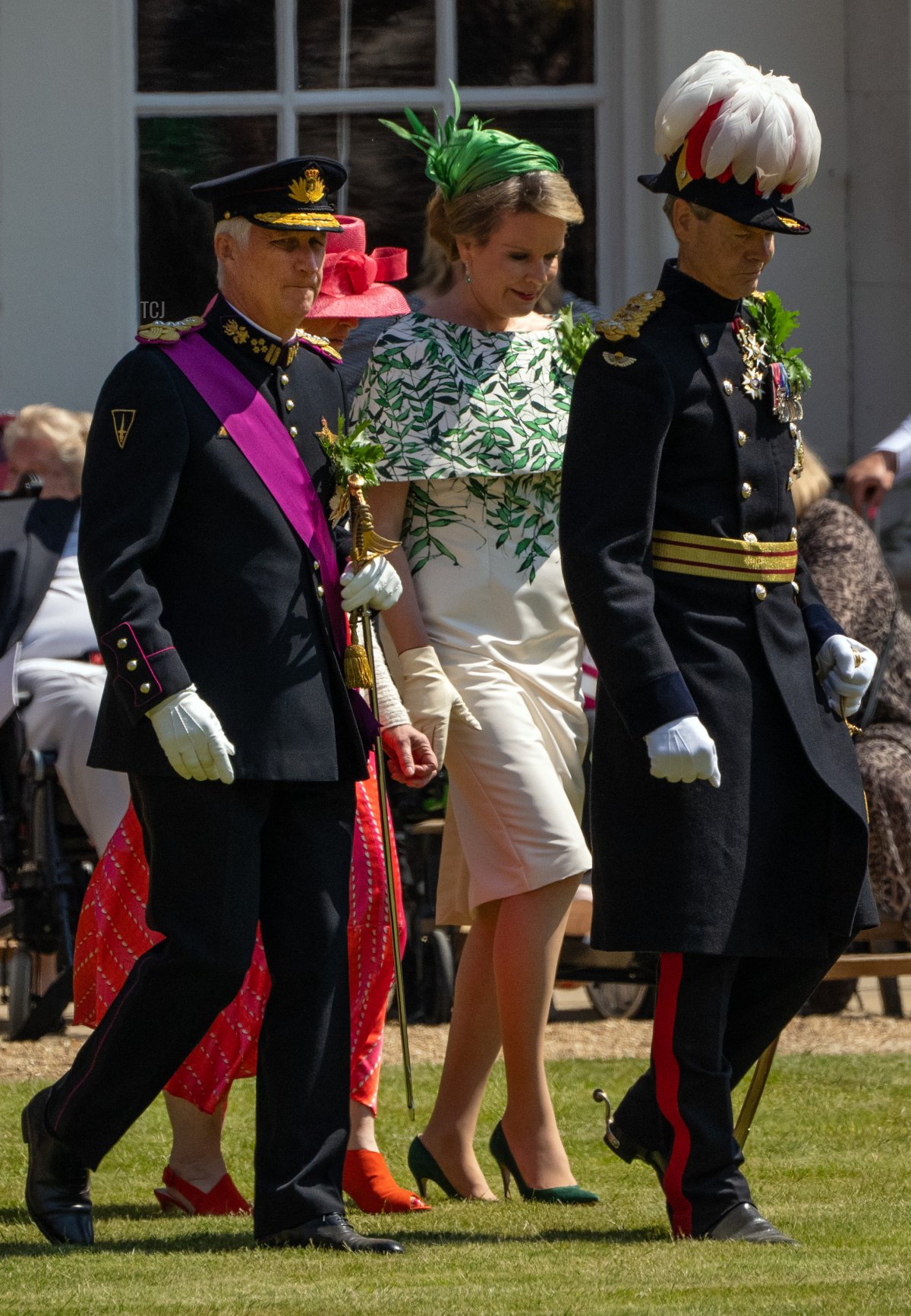 The King and Queen of the Belgians attend the annual Founder's Day Parade at the Royal Hospital Chelsea in London on June 8, 2023 (Carl Court/Getty Images)