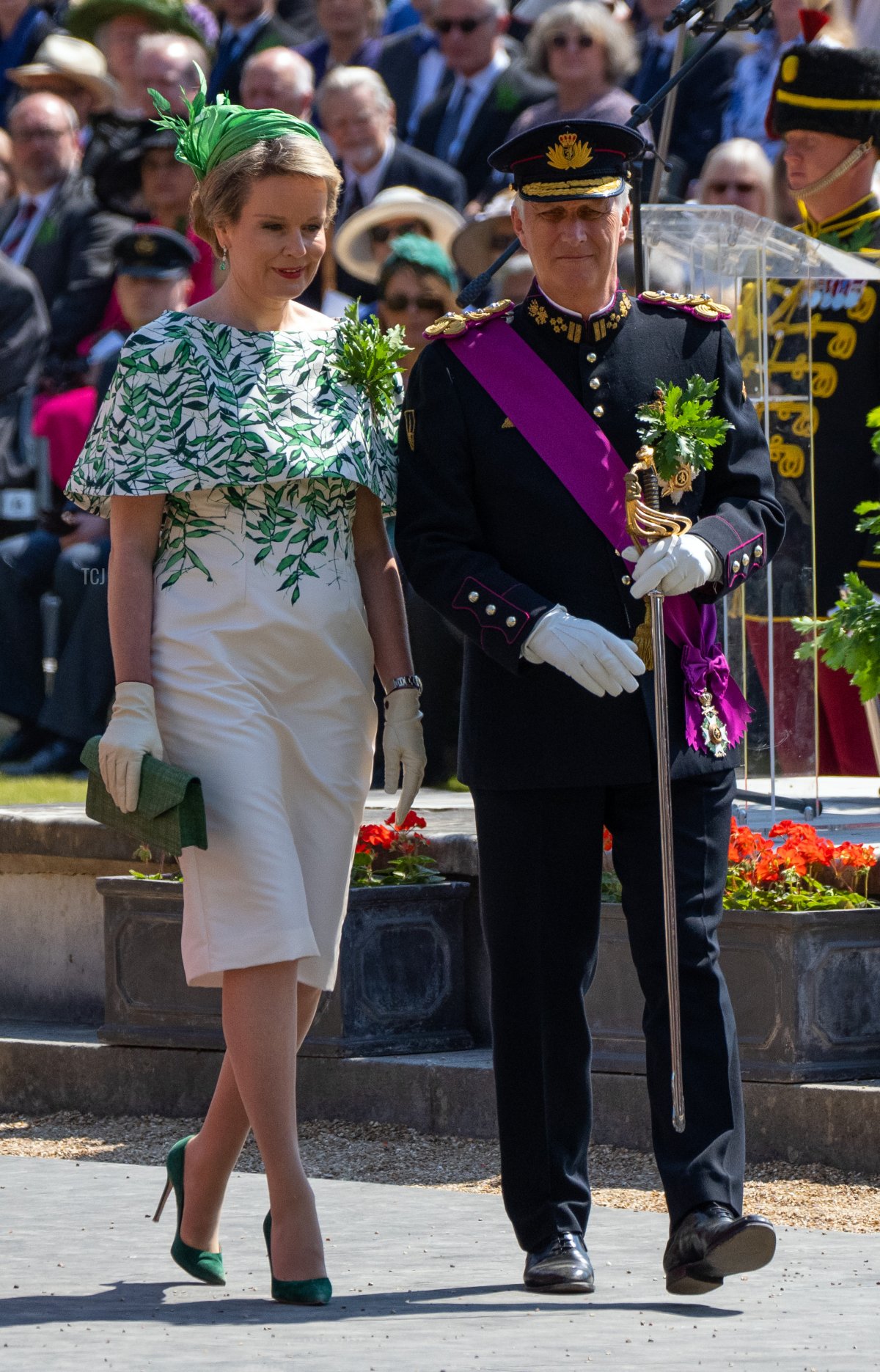 The King and Queen of the Belgians attend the annual Founder's Day Parade at the Royal Hospital Chelsea in London on June 8, 2023 (Carl Court/Getty Images)