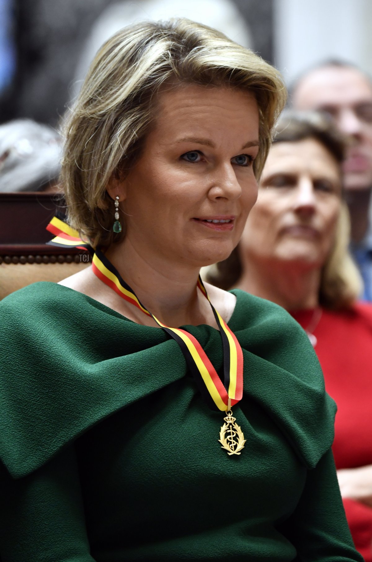 The Queen of the Belgians is pictured as she is made an honorary member of the Belgian Royal Academy for Medicine in Brussels on February 12, 2019 (ERIC LALMAND/AFP via Getty Images)